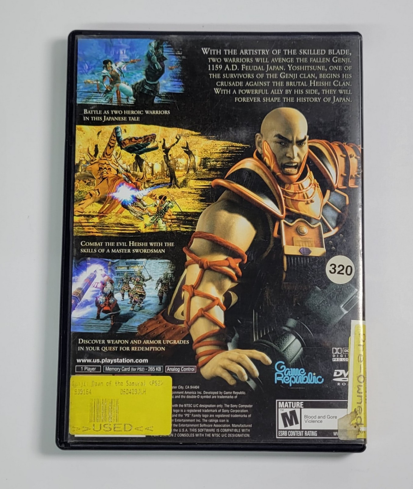 Genji: Dawn of the Samurai (Sony PlayStation 2, 2005) Untested ●Notes
