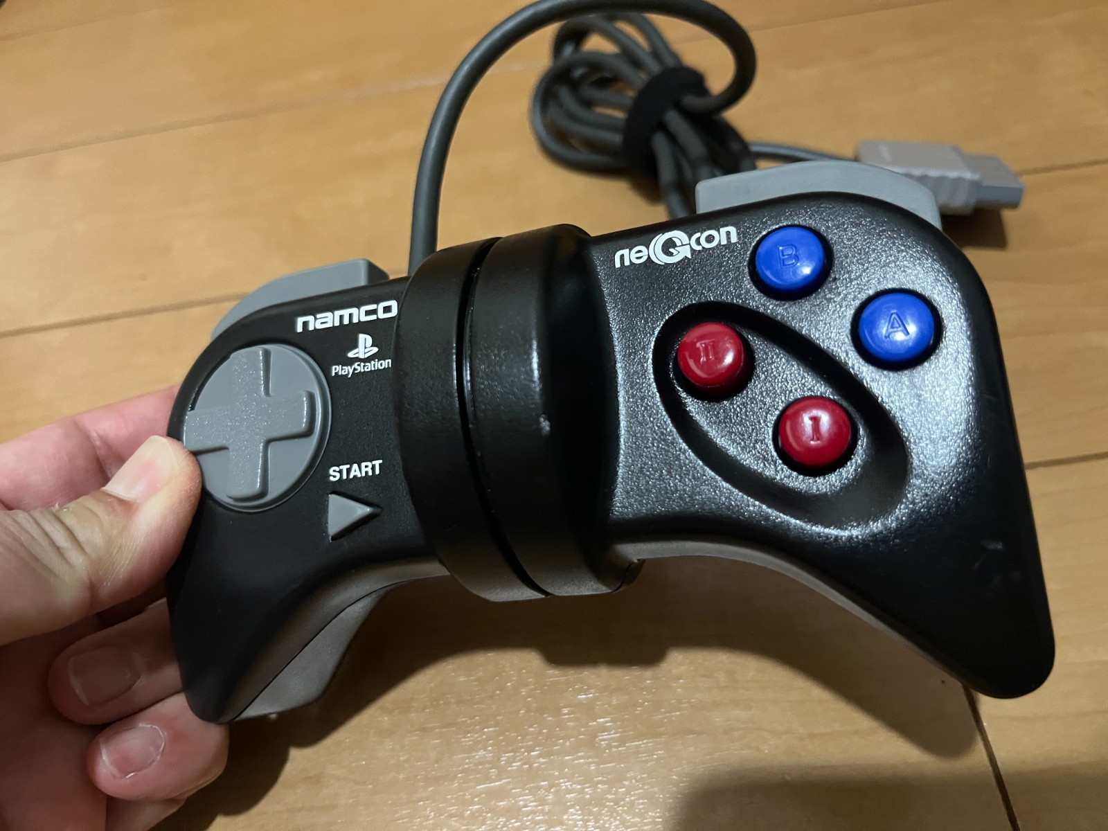 PS1 NEGCON BLACK Controller & BOX & Manual NAMCO PlayStation