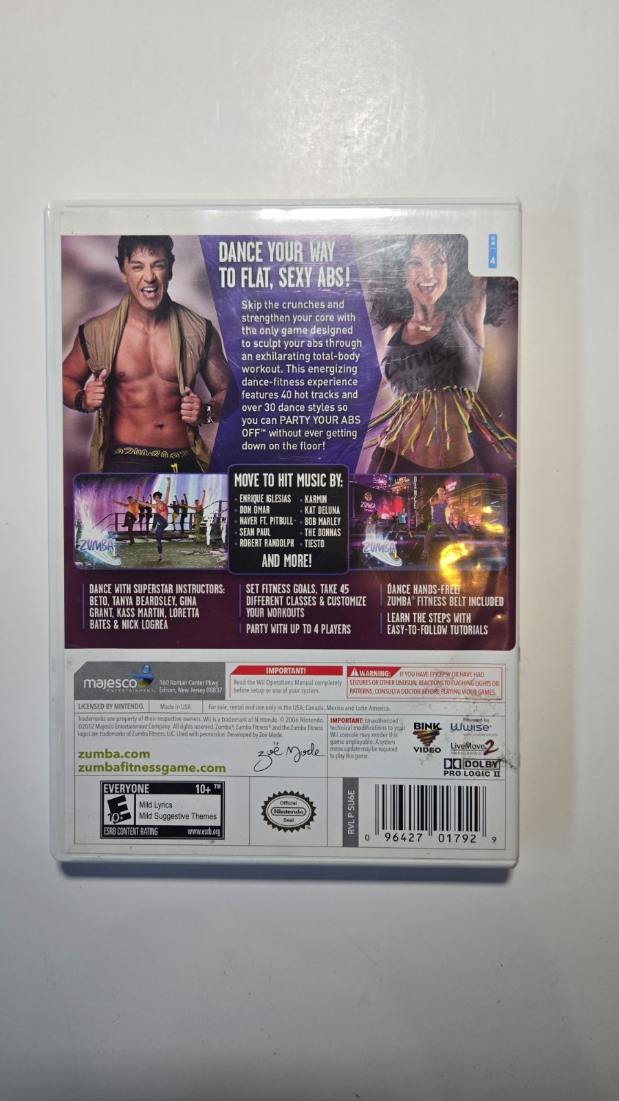 Zumba Fitness Core (Nintendo Wii, 2012) video game in original case