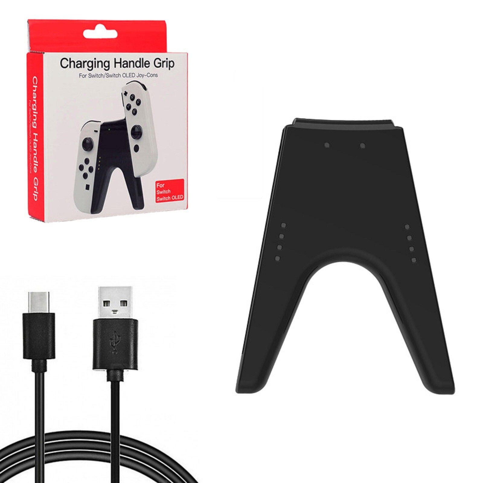 For Nintendo Switch JoyCon Bridge V shaped Handle Holder Charging Grip Dock ABS