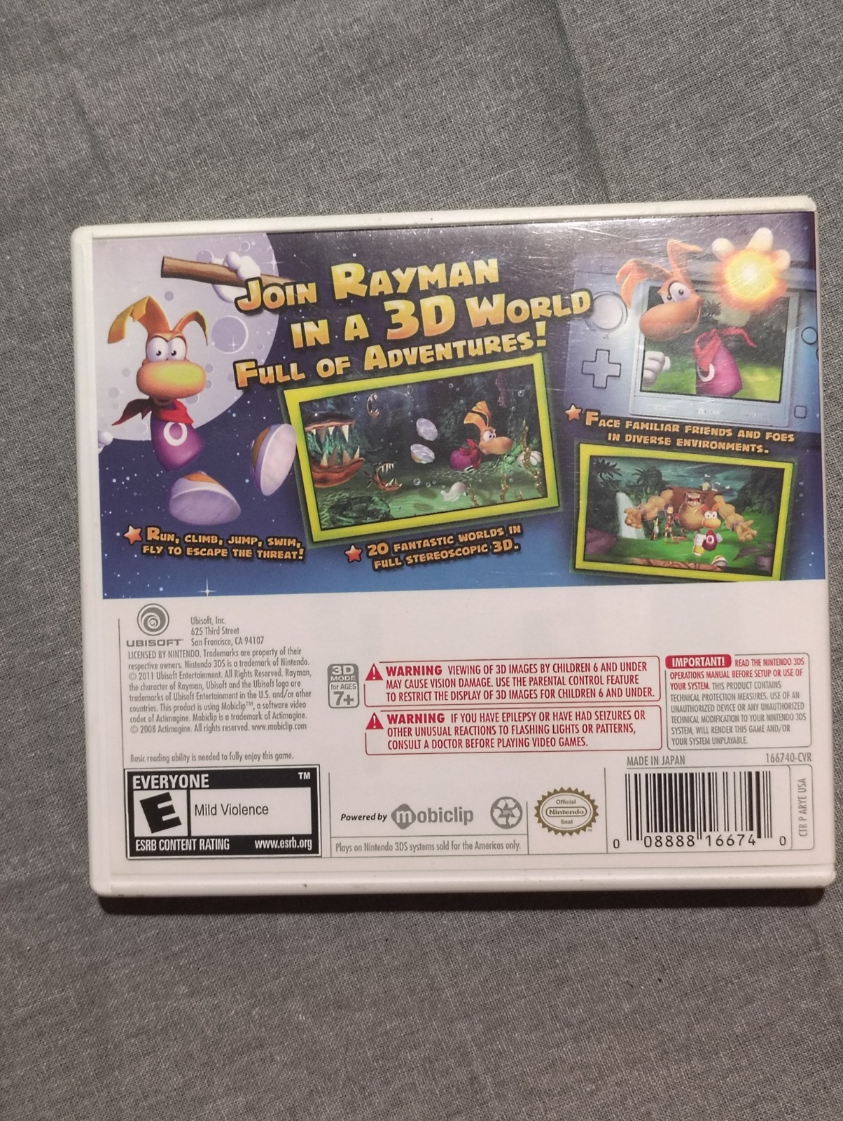 Rayman 3D 3DS (Nintendo 3DS, 2011) Game