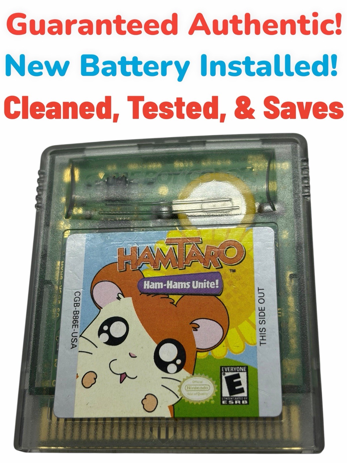 Hamtaro: Ham-Hams Unite (Nintendo Game Boy Color-GBC-TESTED-NEW BATTERY-NICE!!