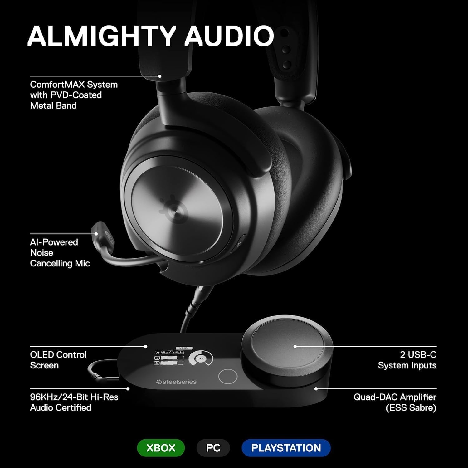 Arctis Nova Pro Multi-System Gaming Headset – Hi-Fi Drivers, Hi-Res Audio – …