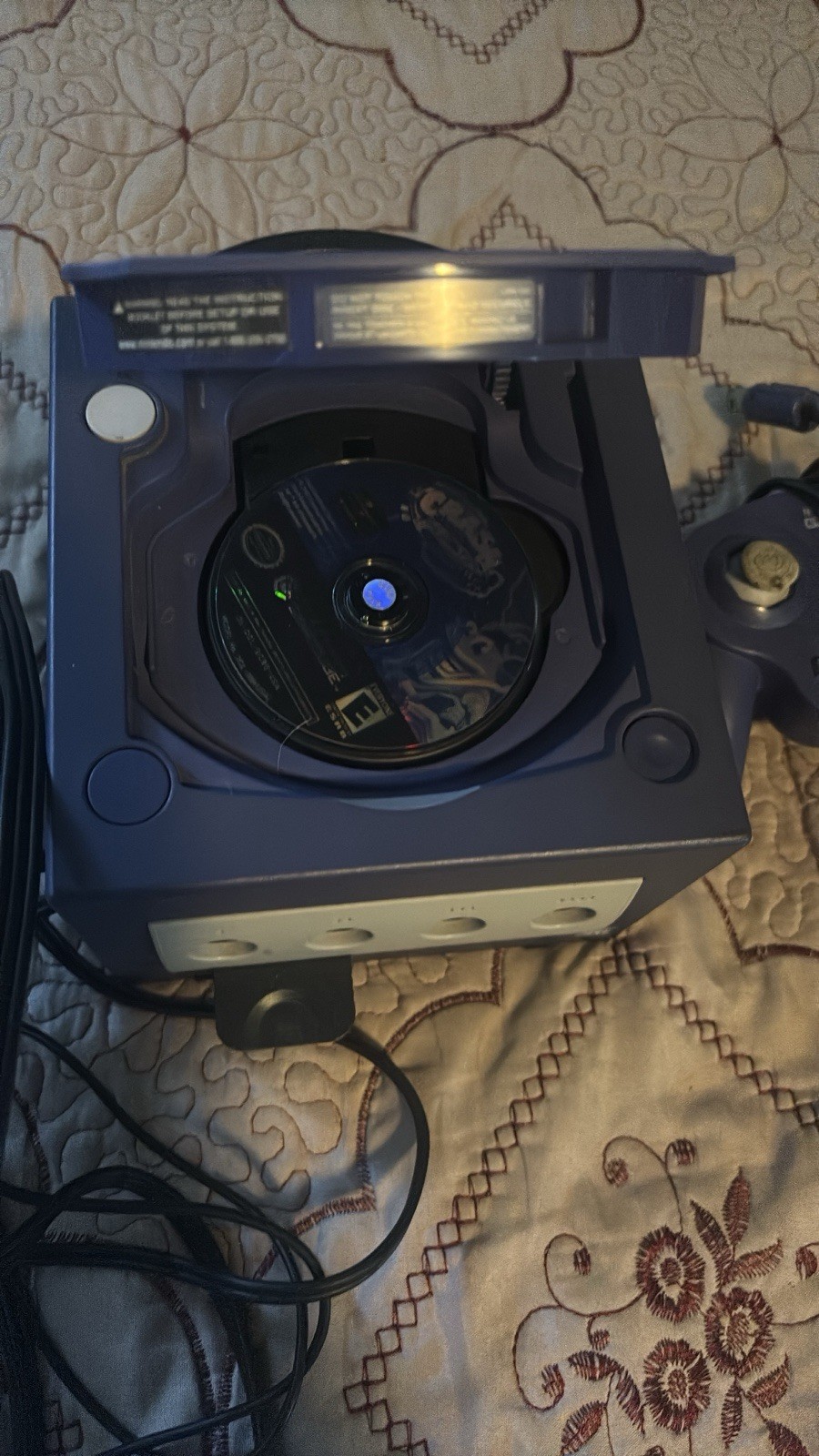 Nintendo GameCube DOL-001 Purple/Gray Console Bundle w/ Controller, Cables