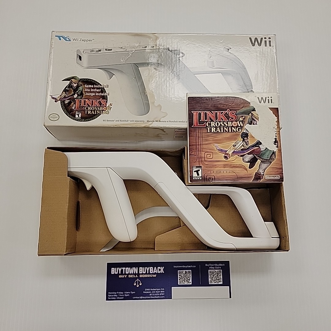 Nintendo Wii Zapper Gun with Link’s Crossbow Training Game *Water Damaged Box*