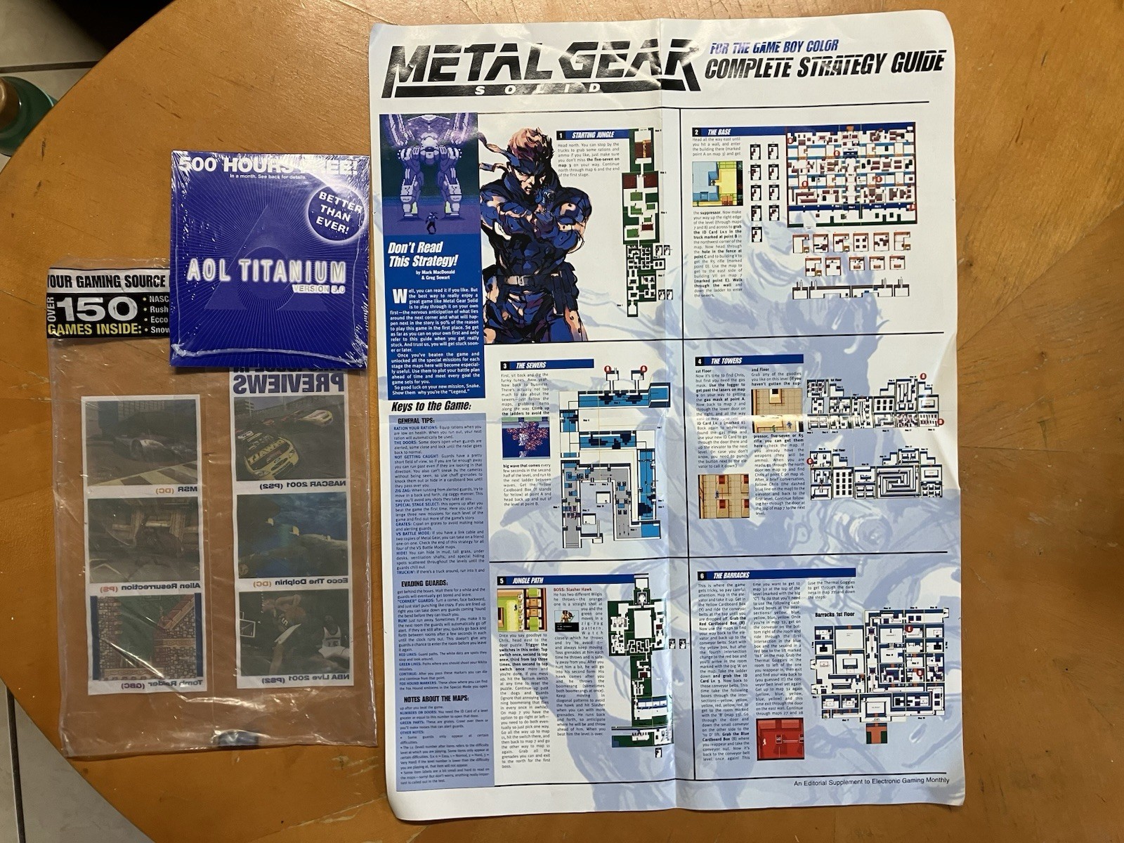 Vintage Metal Gear Solid GBC Poster Strategy Guide EGM July 2000 Polybag AOL