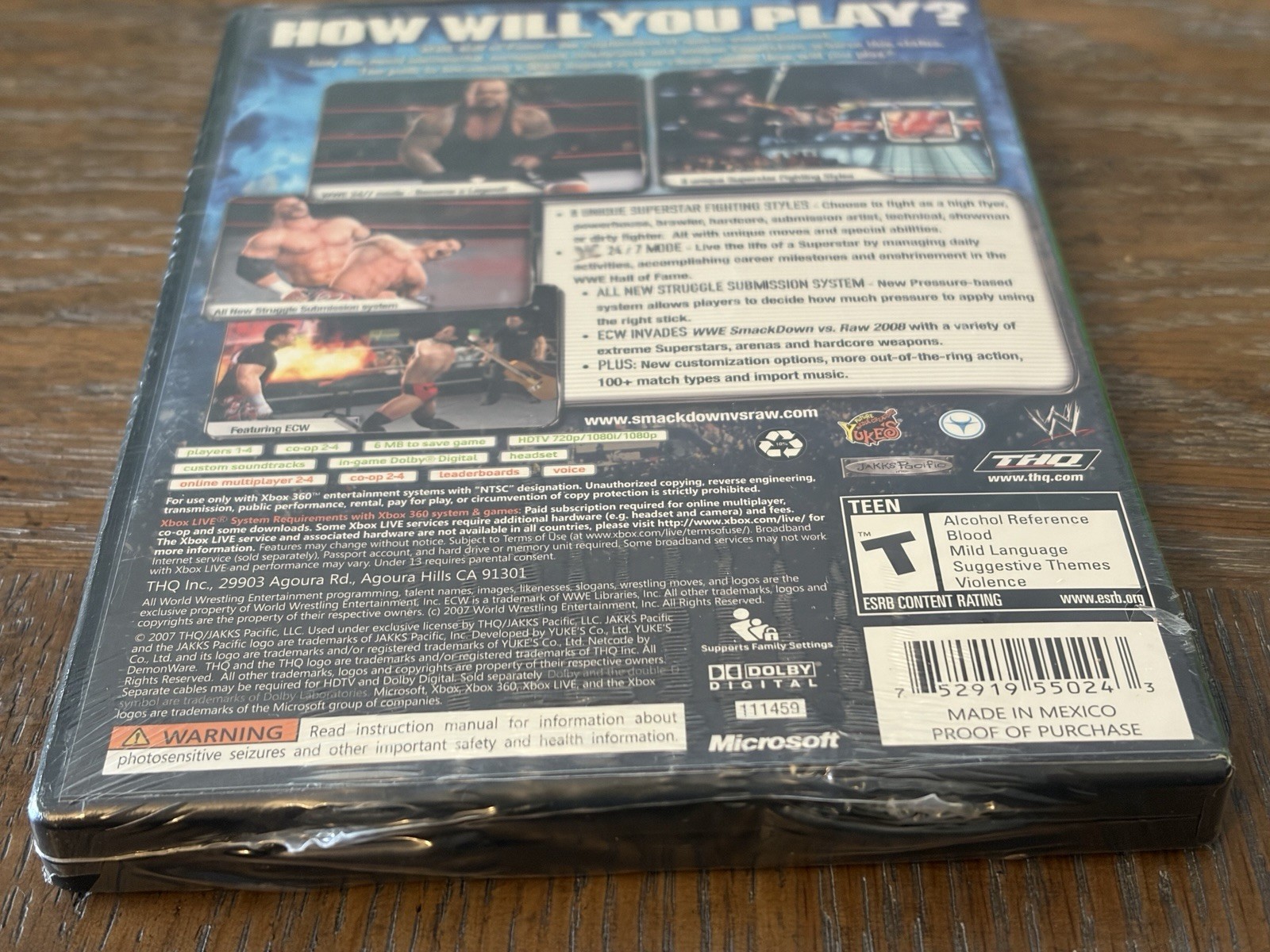 WWE Smackdown Vs. Raw 2008 (Xbox 360) Unopened See Notes!
