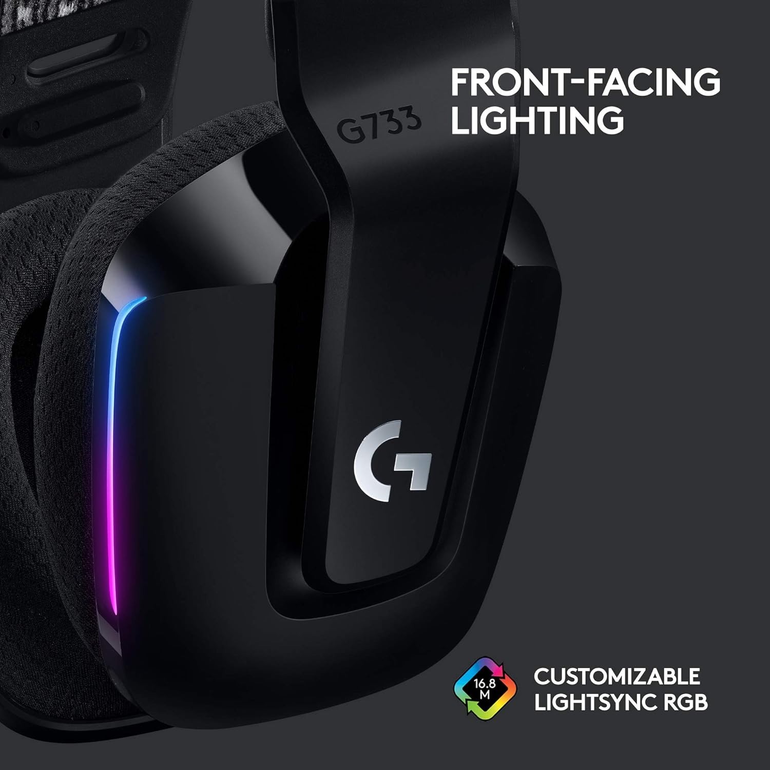 Logitech G733 Lightspeed Gaming Headset Black Wireless Over Ear Sound Isolation