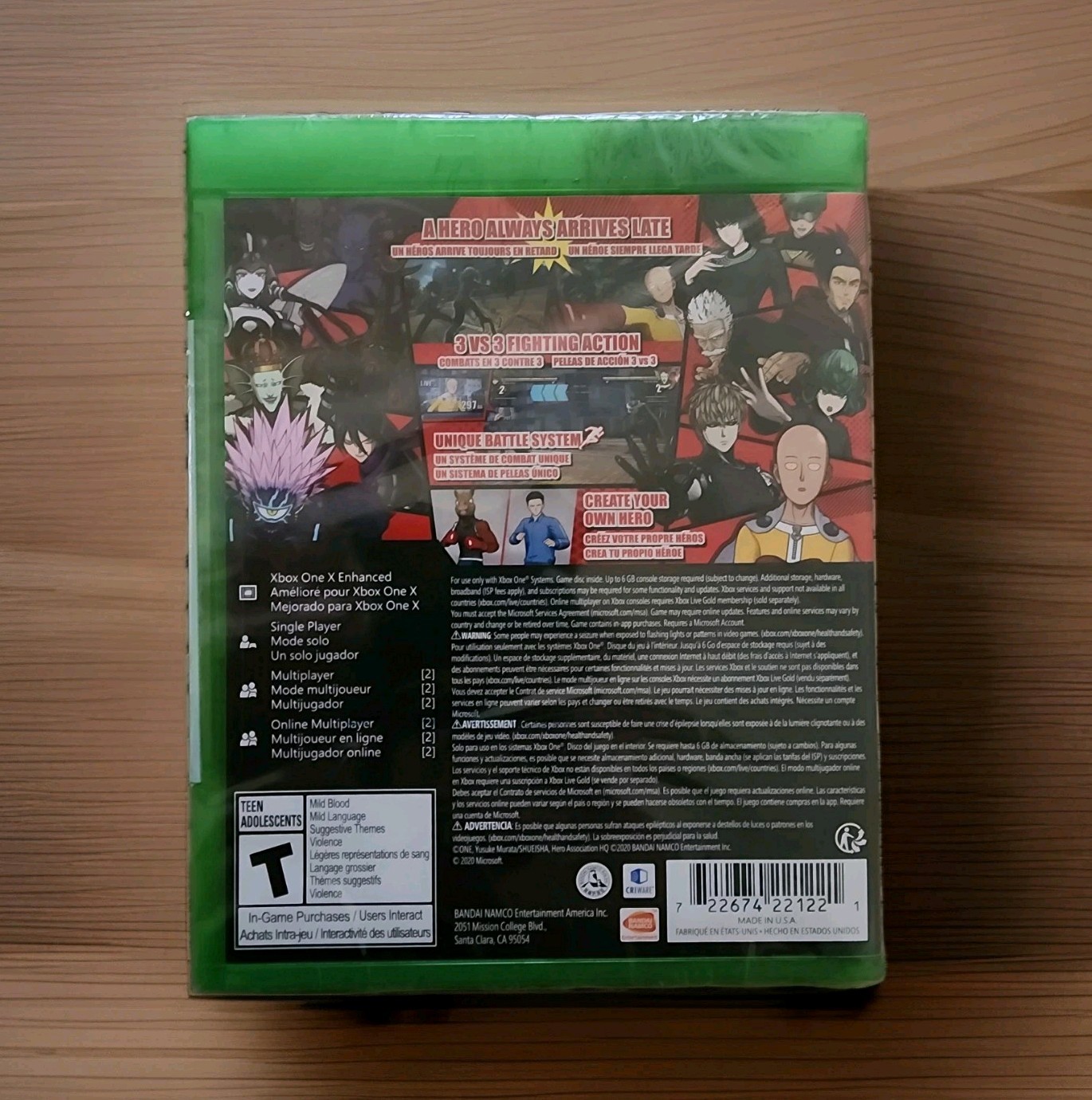 Bandai Namco One Punch Man: A Hero Nobody Knows Xbox One Fighting, T Rated, 2020