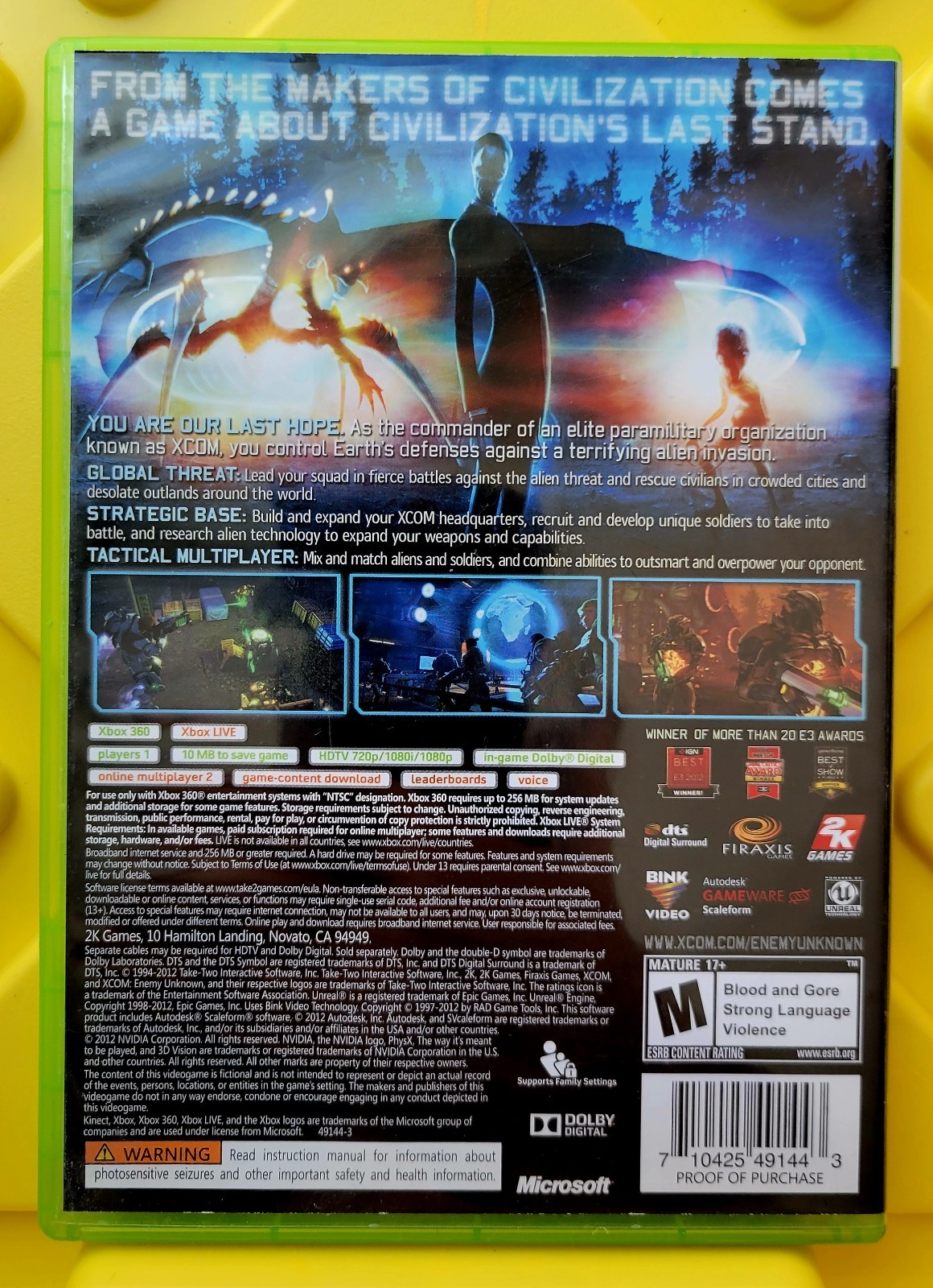 XCOM: Enemy Unknown (Xbox 360) CIB COMPLETE & TESTED