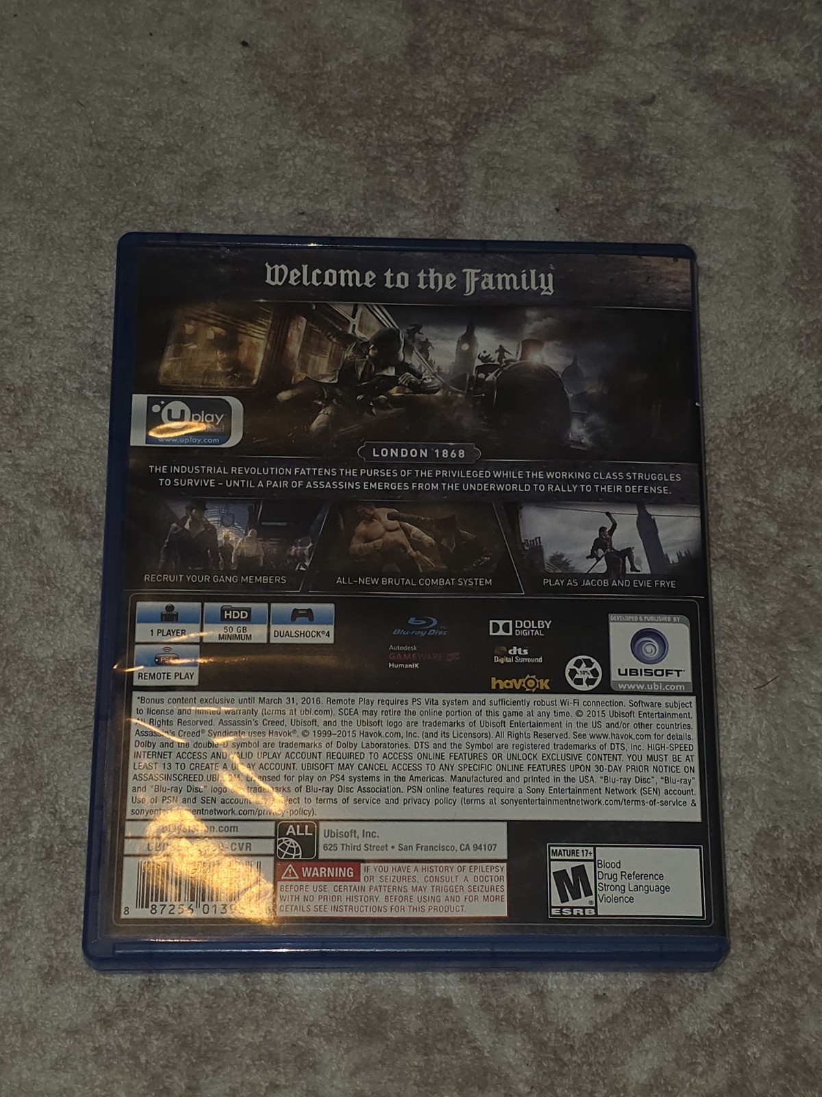 Assassin’s Creed: Syndicate Limited Edition PlayStation 4 2015 PS4 CIB Complete