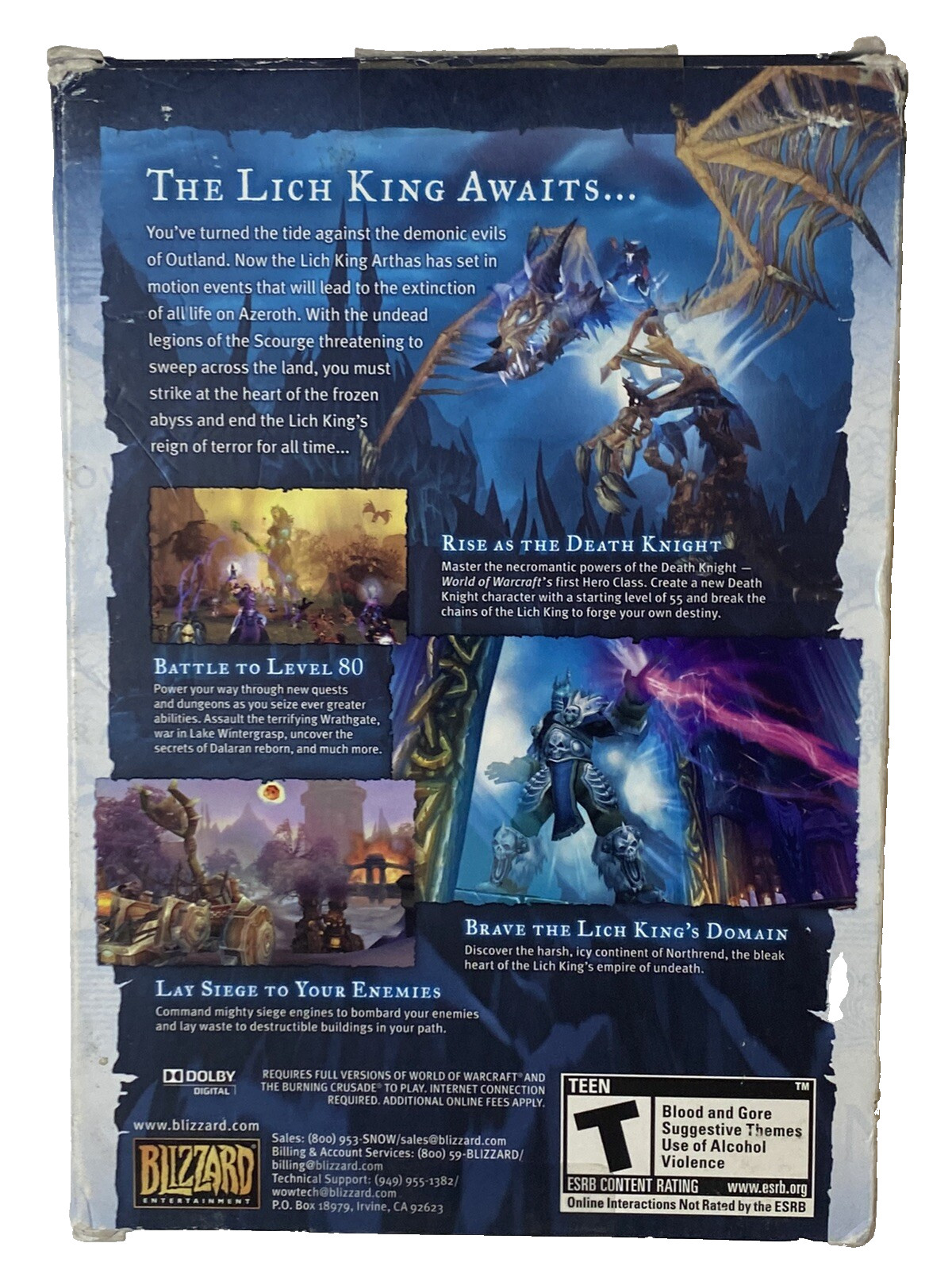 World of Warcraft – Wrath of the Lich King Expansion Set PC MAC DVD 2008 Game