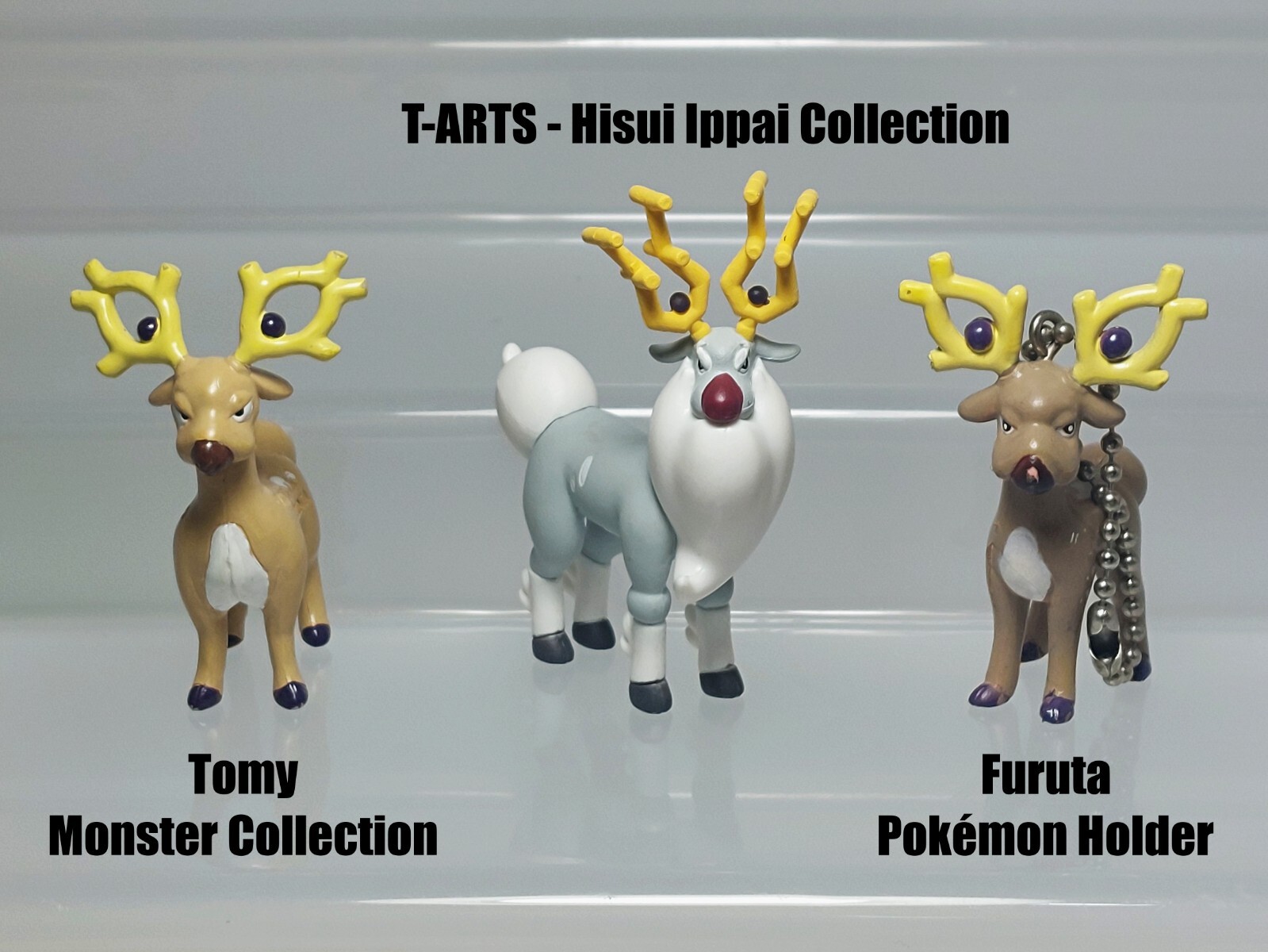 Wyrdeer Stantler Pokemon Figure & Keychain Tomy T-ARTS Furuta 2.1-2.4in