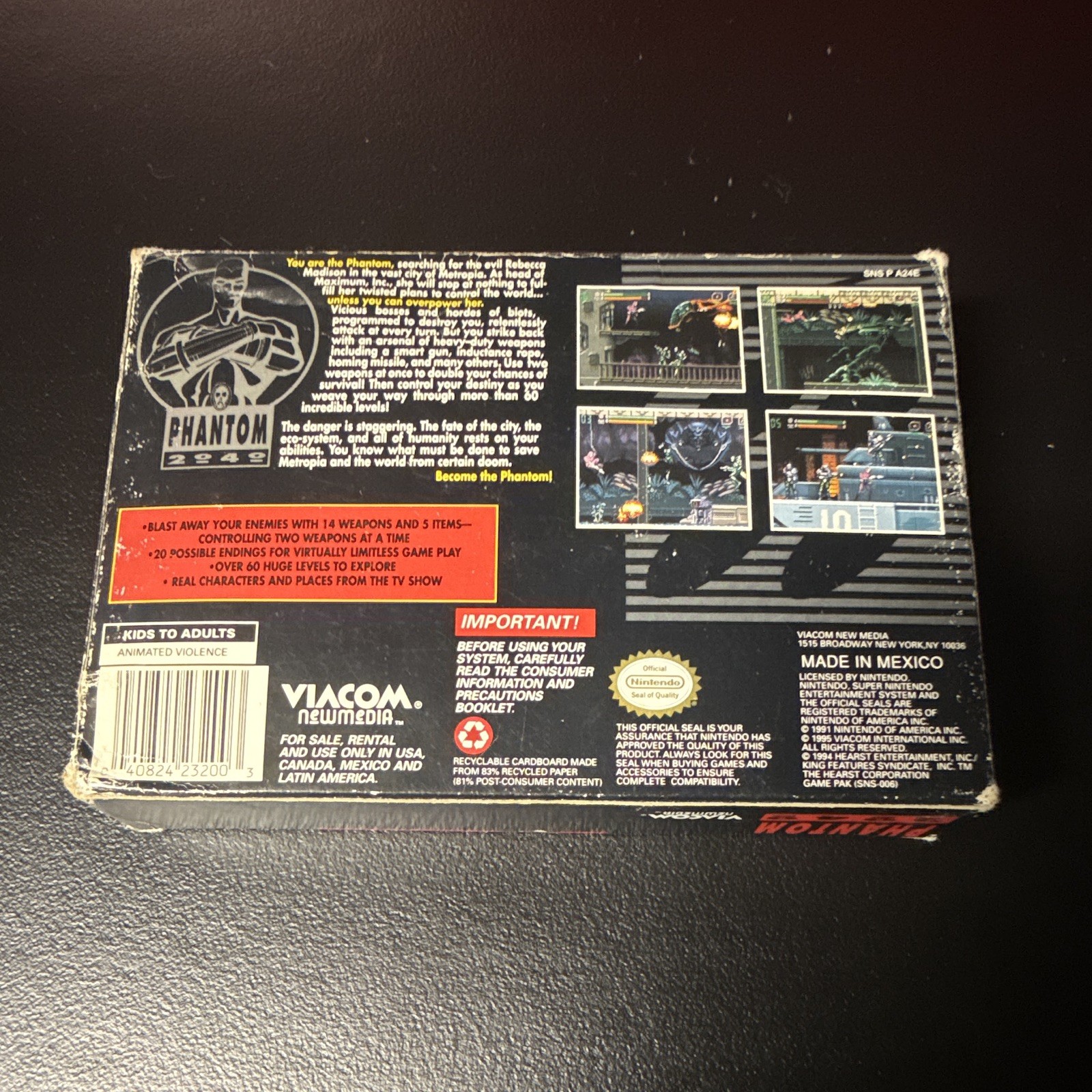 Phantom 2040 Nintendo SNES NTSC-U/C (Box Included) (NO MANUAL)