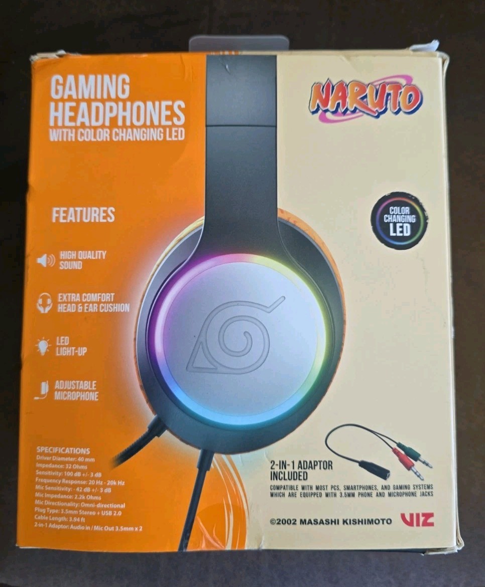 Naruto Gaming Headphones Orange And Black