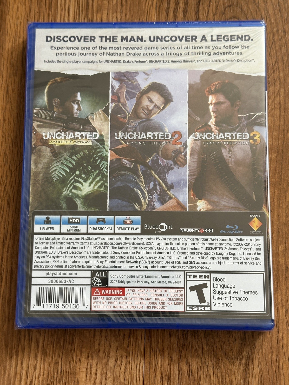 Uncharted Collection (Sony PlayStation 4, 2015) Sealed! Authentic!! Mint!!!