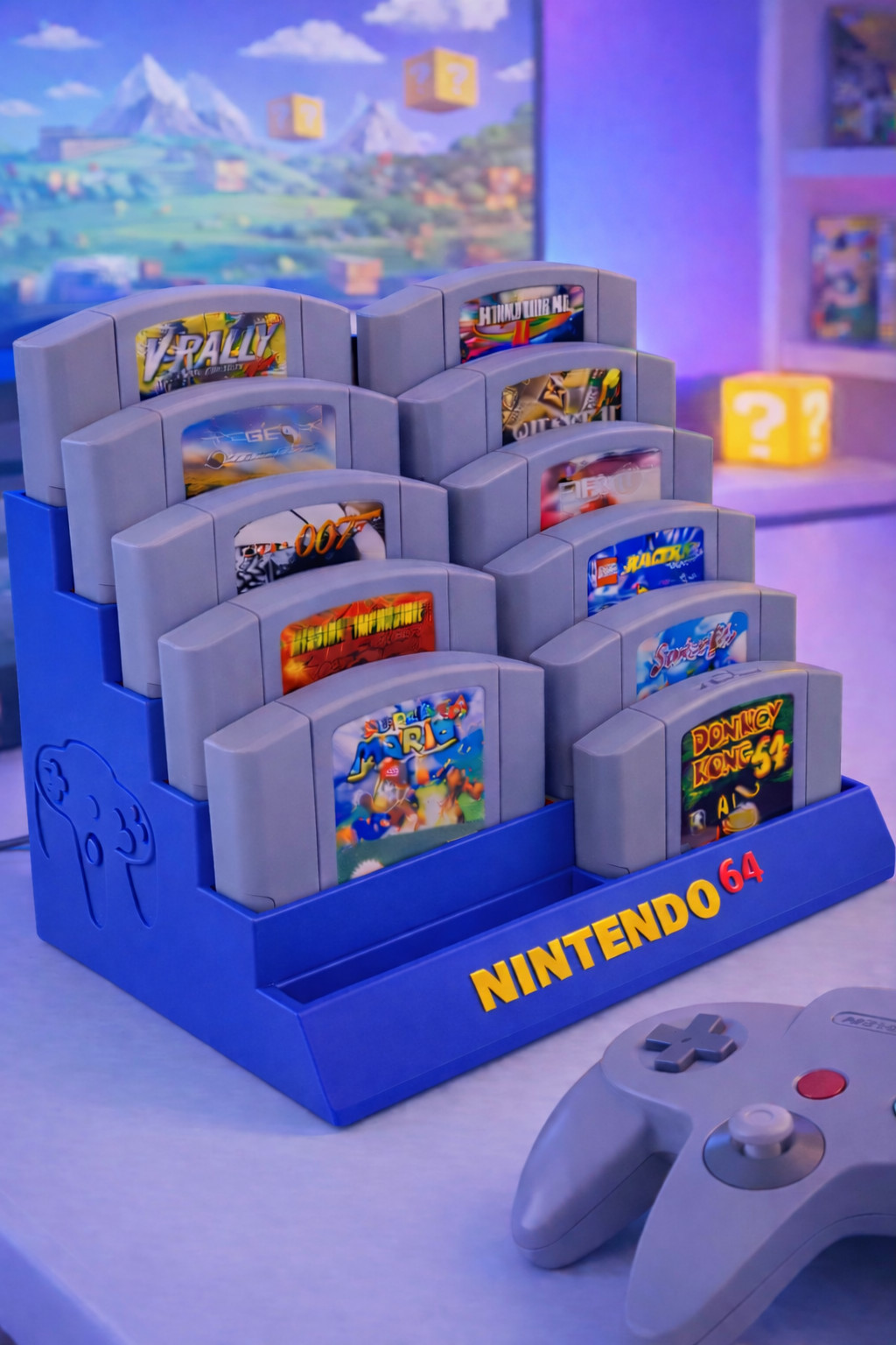 Nintendo 64 Cartridge Holder 12 Games | N64 Game Organizer Stand