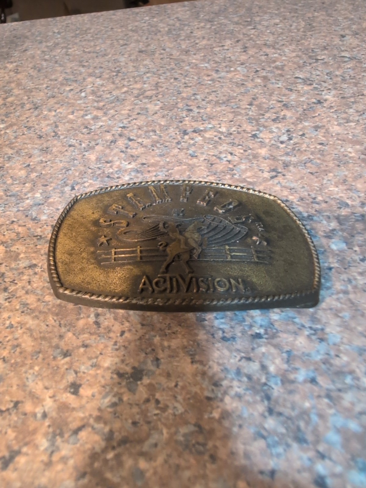 Atari Video Game Vintage 80’s Activision- Stampede Belt Buckle