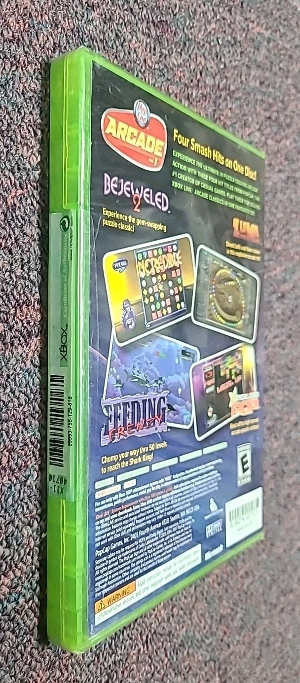 Pop Cap Arcade Vol. 1 (Microsoft Xbox 360, 2007) X360