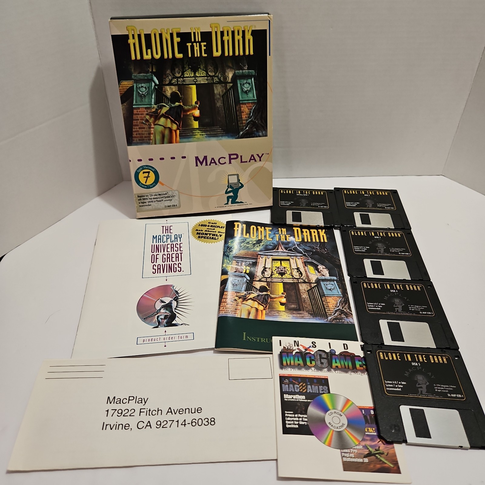 Alone In The Dark Macplay Vintage Mac Macintosh Big Box PC Game