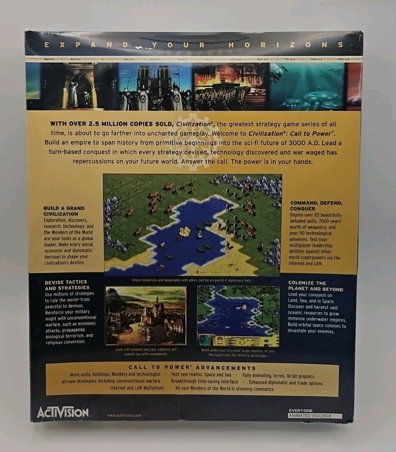Civilization: Call To Power, 1999, Box New & Sealed Activision Strategy Game