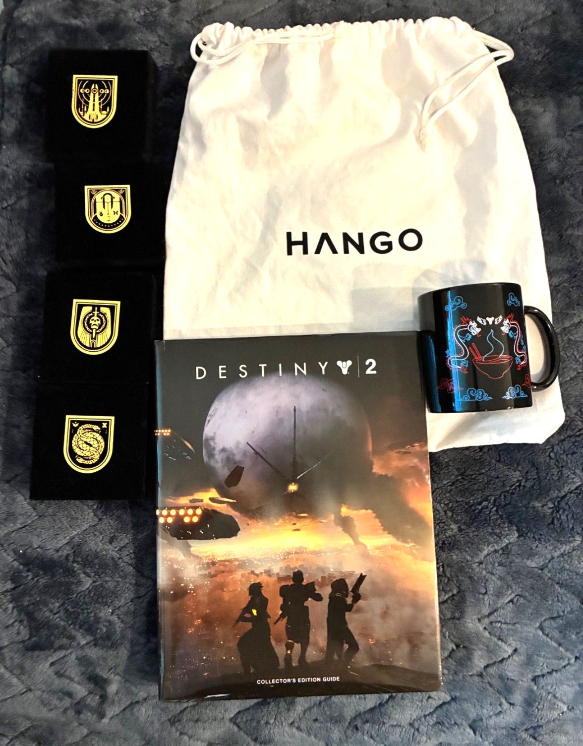 Destiny 2 Video Game Official Collectors Book, Mug, 4 Pin Boxes ONLY, Lunch Bag
