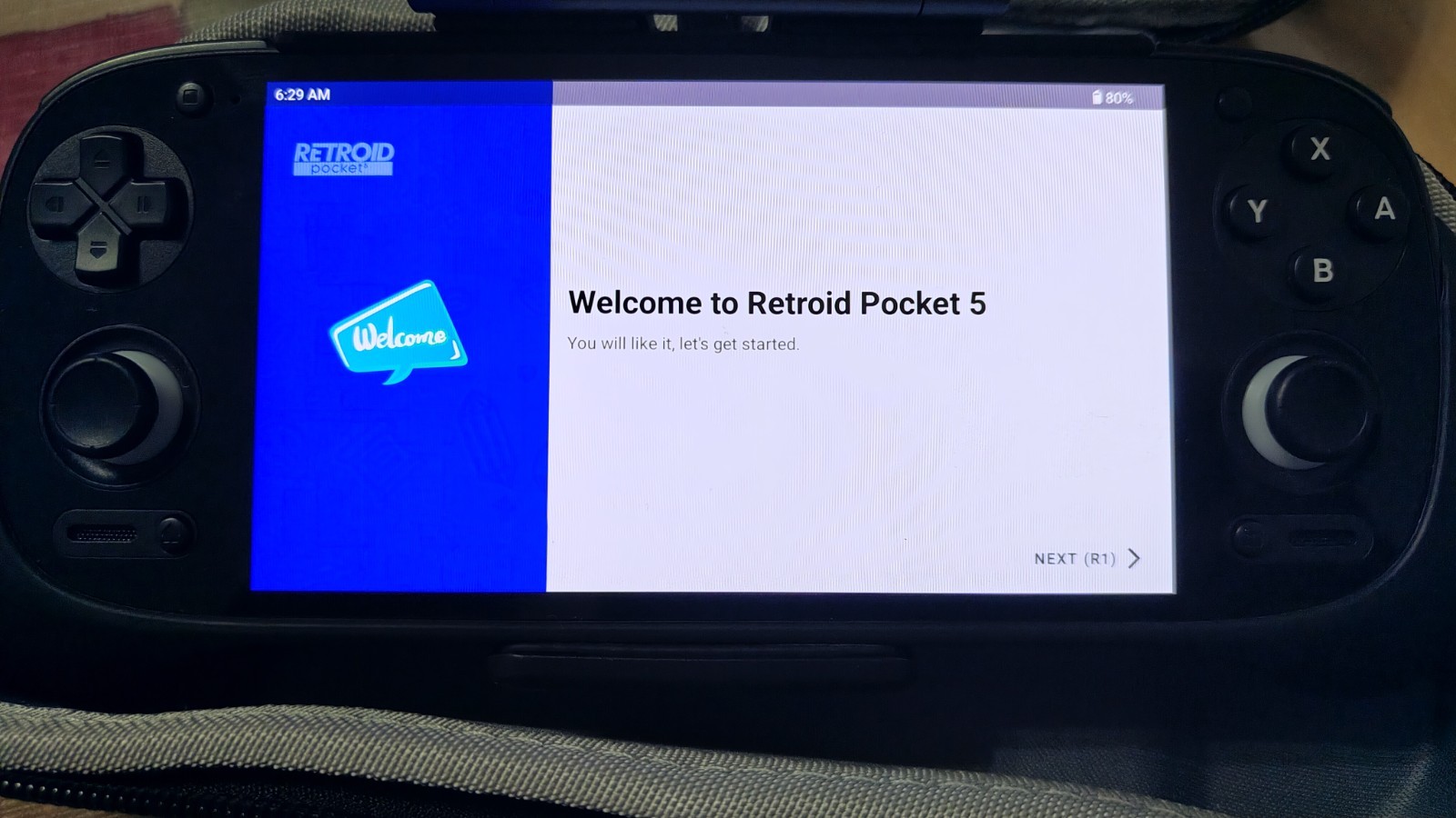 Retroid Pocket 5 Handheld Game 8gb/128gb,OLED Black + Case, Dual Screen and Grip