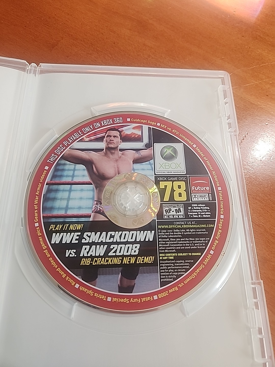 OFFICIAL XBOX MAGAZINE DEMO DISC #78 MICROSOFT XBOX 360 WWE SMACKDOWN