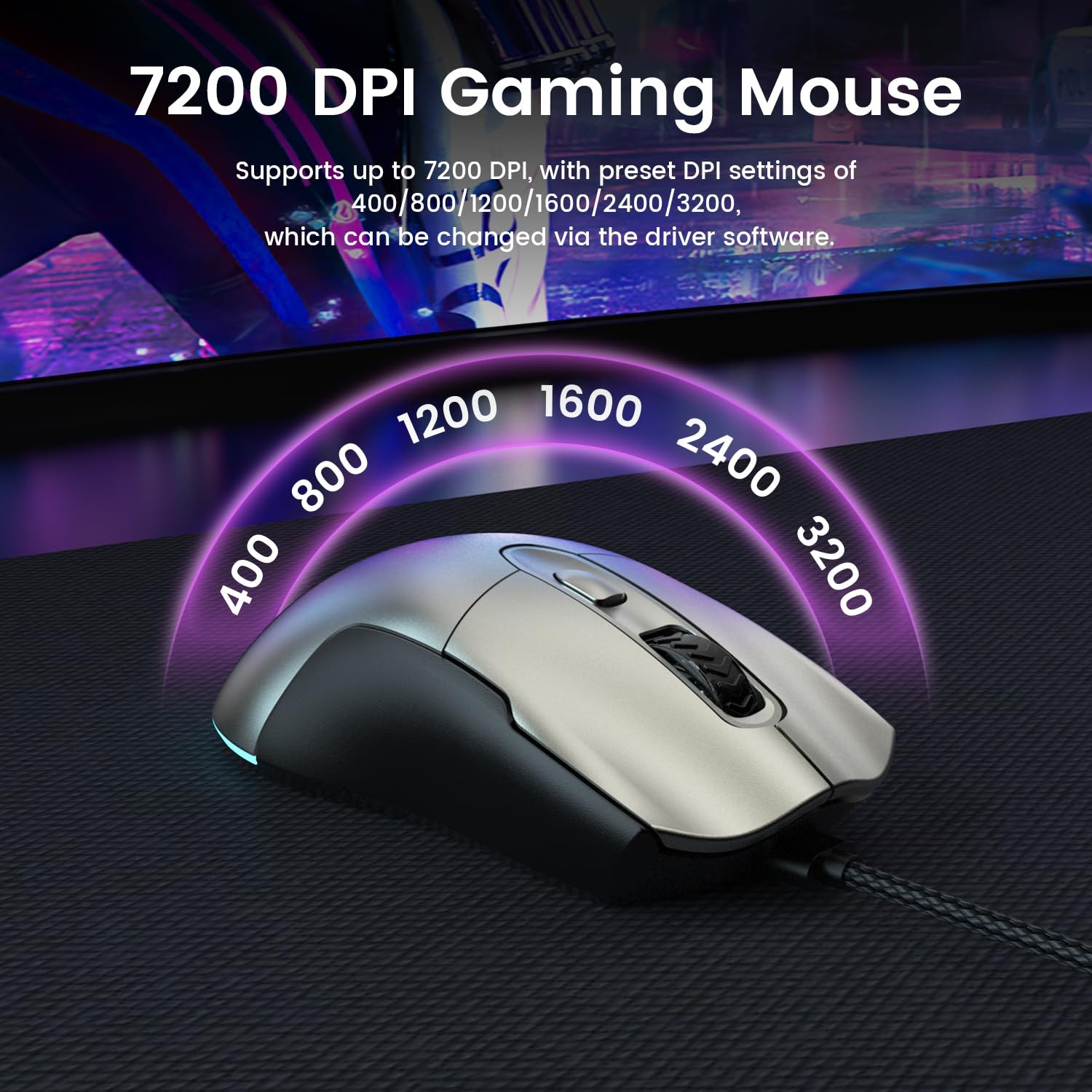 GEODMAER 65% Gaming Keyboard and Mouse Combo, Black Gray
