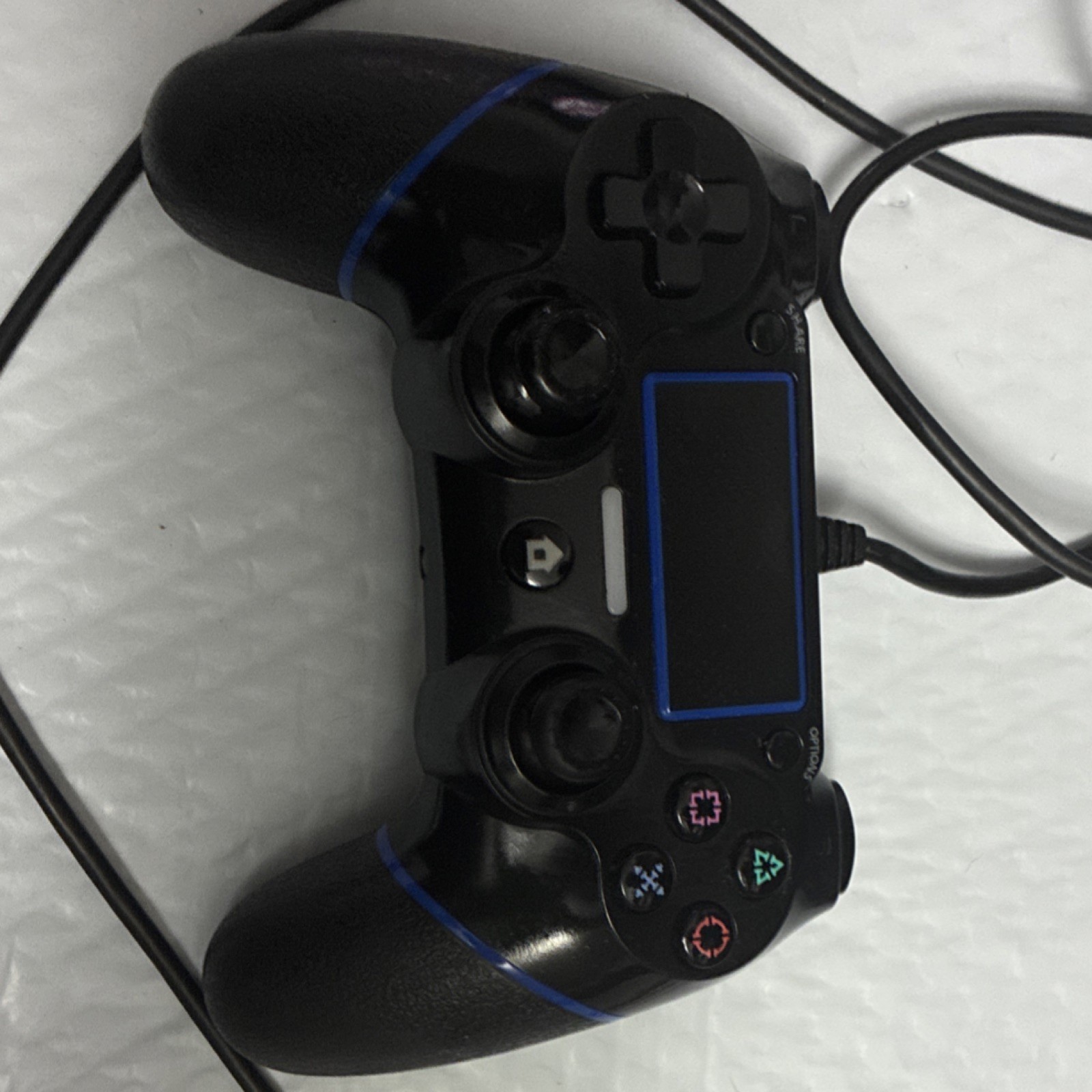 Wired USB Controller for Sony PlayStation 4 PS4, Black/Blue, 6ft Cable