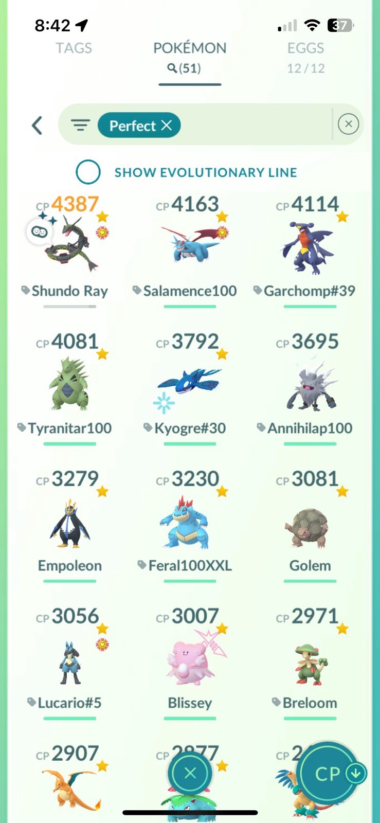Pokémon Go Acc level72, Shundo Rayquaza Best Buddy, Full Fused Pokemon. BGs.