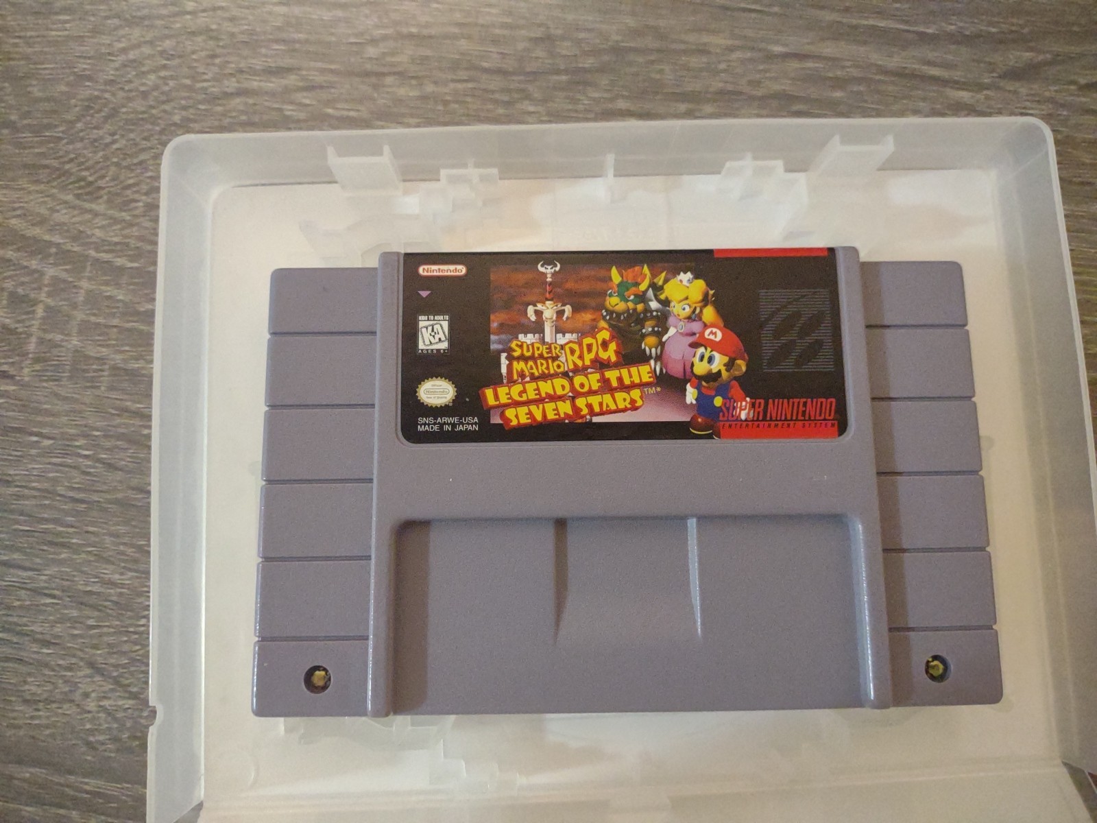 Super Mario RPG SNES – Authentic Cart & Original Insert – Rare EA Protect-Q Case