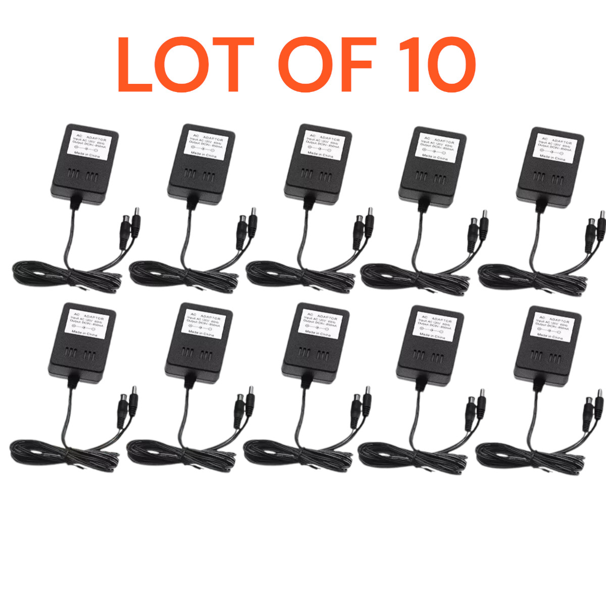 10X AC Power Supply Plug Adapter Charger Cable for Nintendo NES SNES GENESIS
