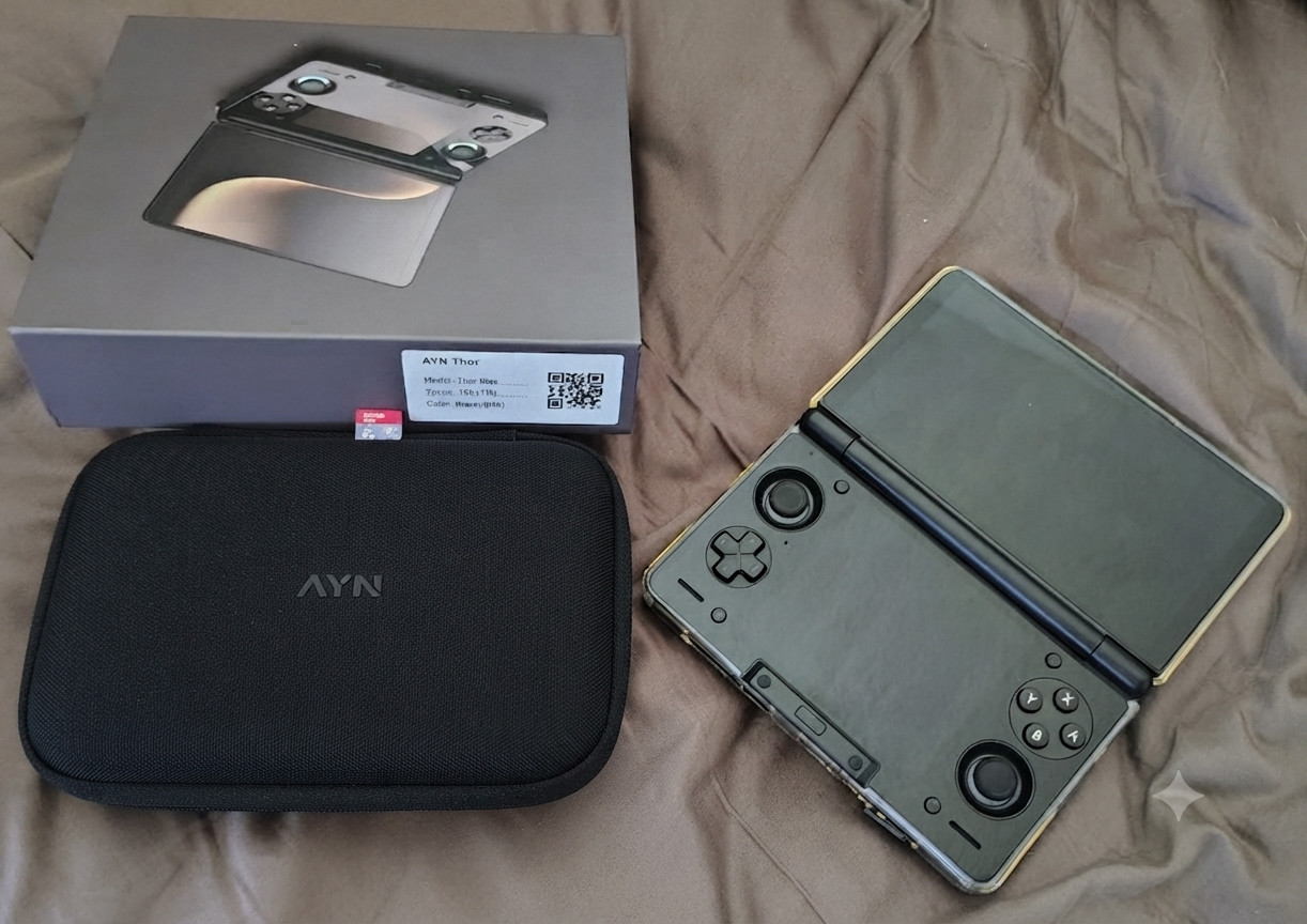 Ayn Thor Max Black 2TB (16GB/1TB + 1TB Sandisk microSD) PS2 Skin & 2 cases