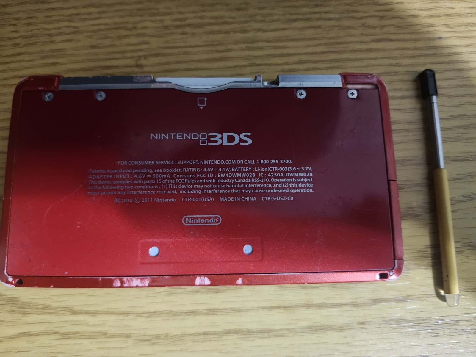 Nintendo 3DS Handheld System – Flame Red Comes With Stylus And Charger. No Game