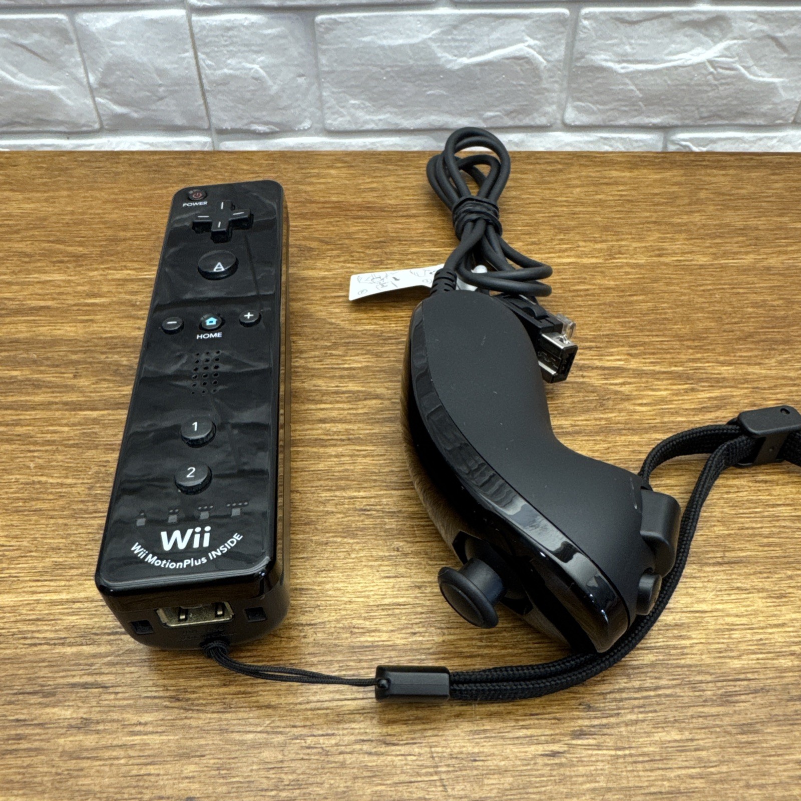 Nintendo Wii Black Motion Plus Remote Controller RVL-036 w/Nunchuck RVL-004