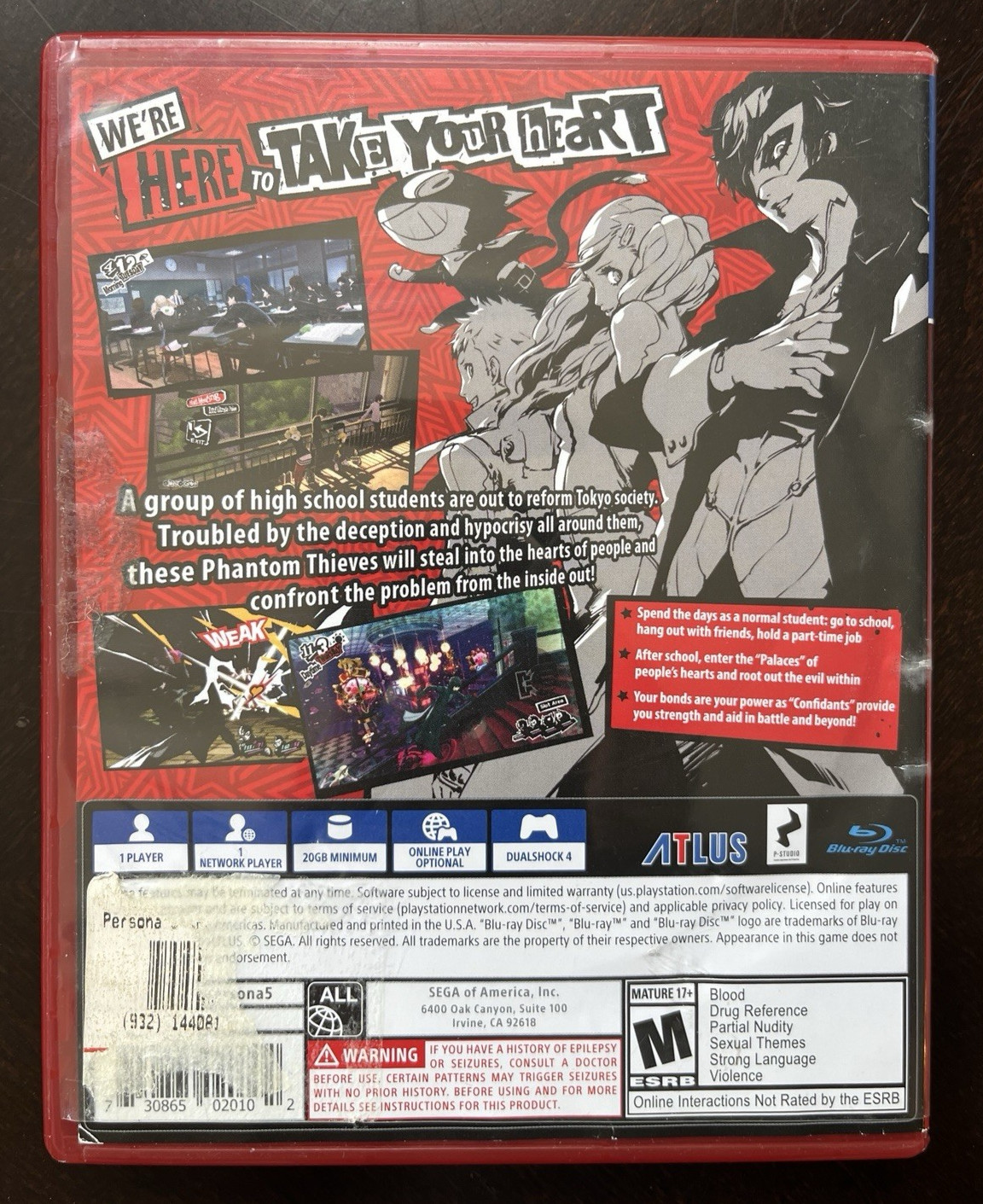 Persona 5 Sony Playstation 4 PS4 PlayStation Hits Version Tested & Working!