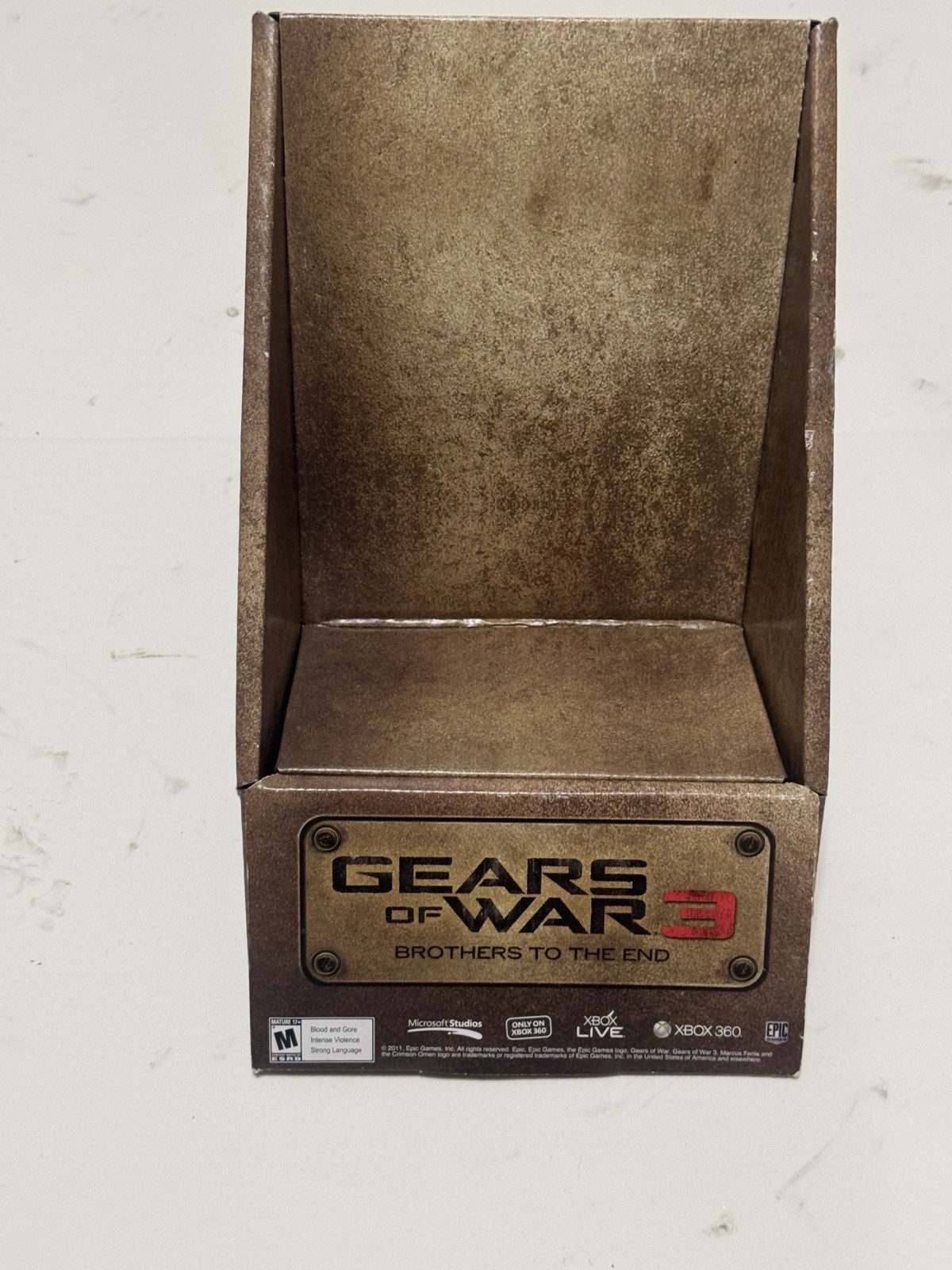 Gears of War 3 Brothers to the End Countertop Promo Display Stand Xbox 🌟RARE🌟