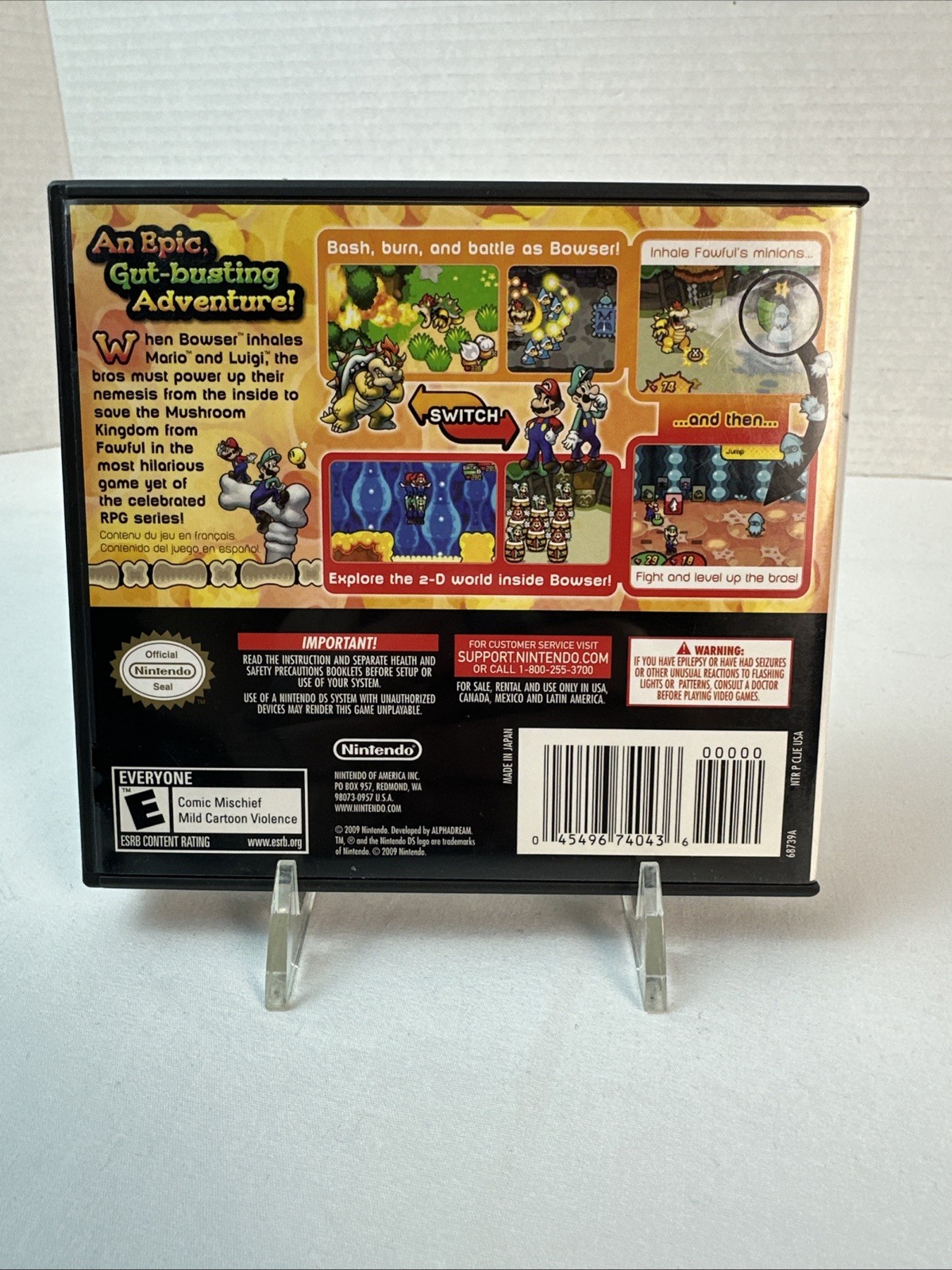 Mario & Luigi: Bowser’s Inside Story (Nintendo DS, 2009) CIB Tested And Working