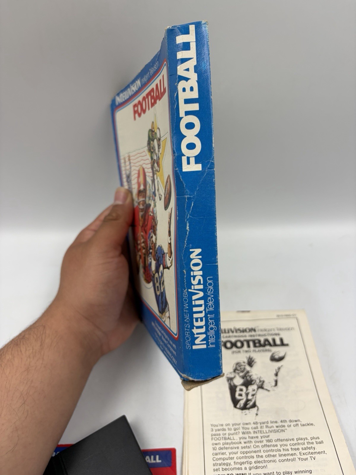 Rare! Mattel NFL Football Intellivision CIB 1979 with Overlays Playbook