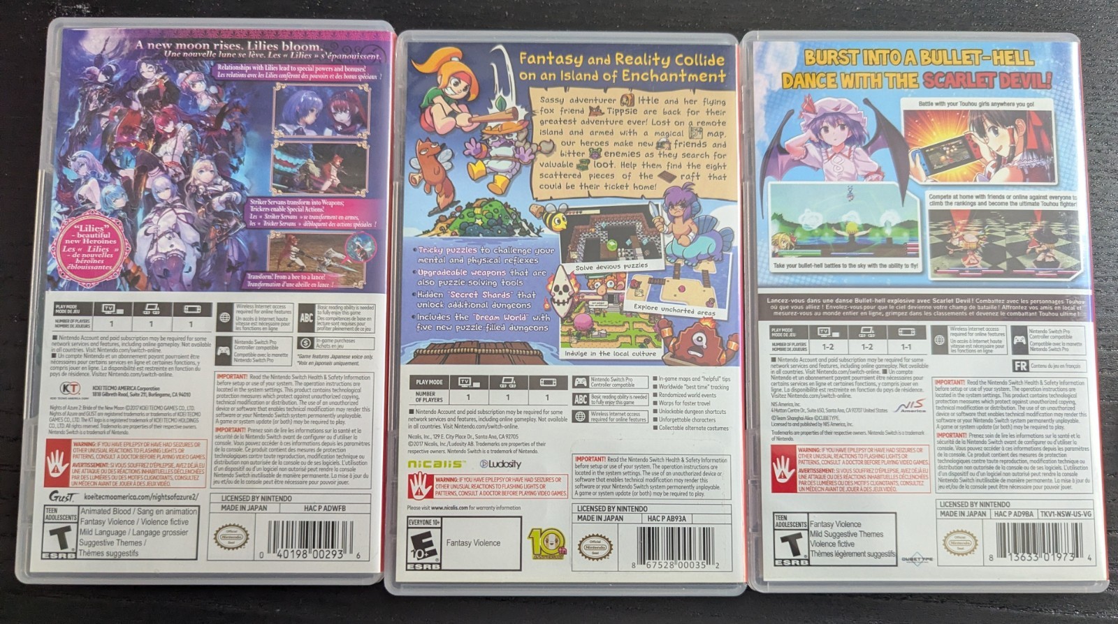 Nintendo Switch Game bundle Assorted JRPG Rhythm Fighting Games – Lot Of 7 – CIB