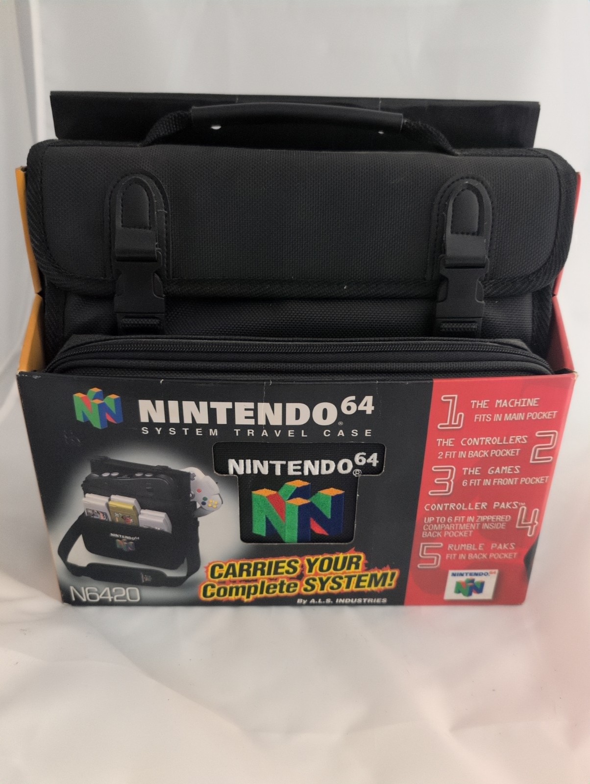 Nintendo N64 System Travel Case N6420 Padded Black for Console & Games