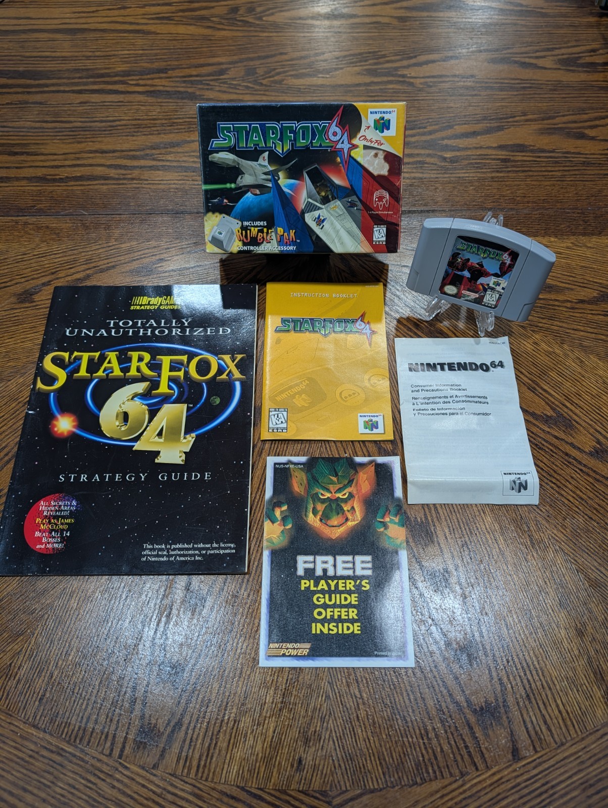 Nintendo Star Fox 64 (1997) with Box + Instruction Booklet + Strategy Guide READ