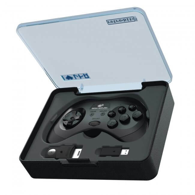 Retro-Bit 2.4GHz V2 Wireless Controller 8-Button Sega Saturn, Genesis Mini Black