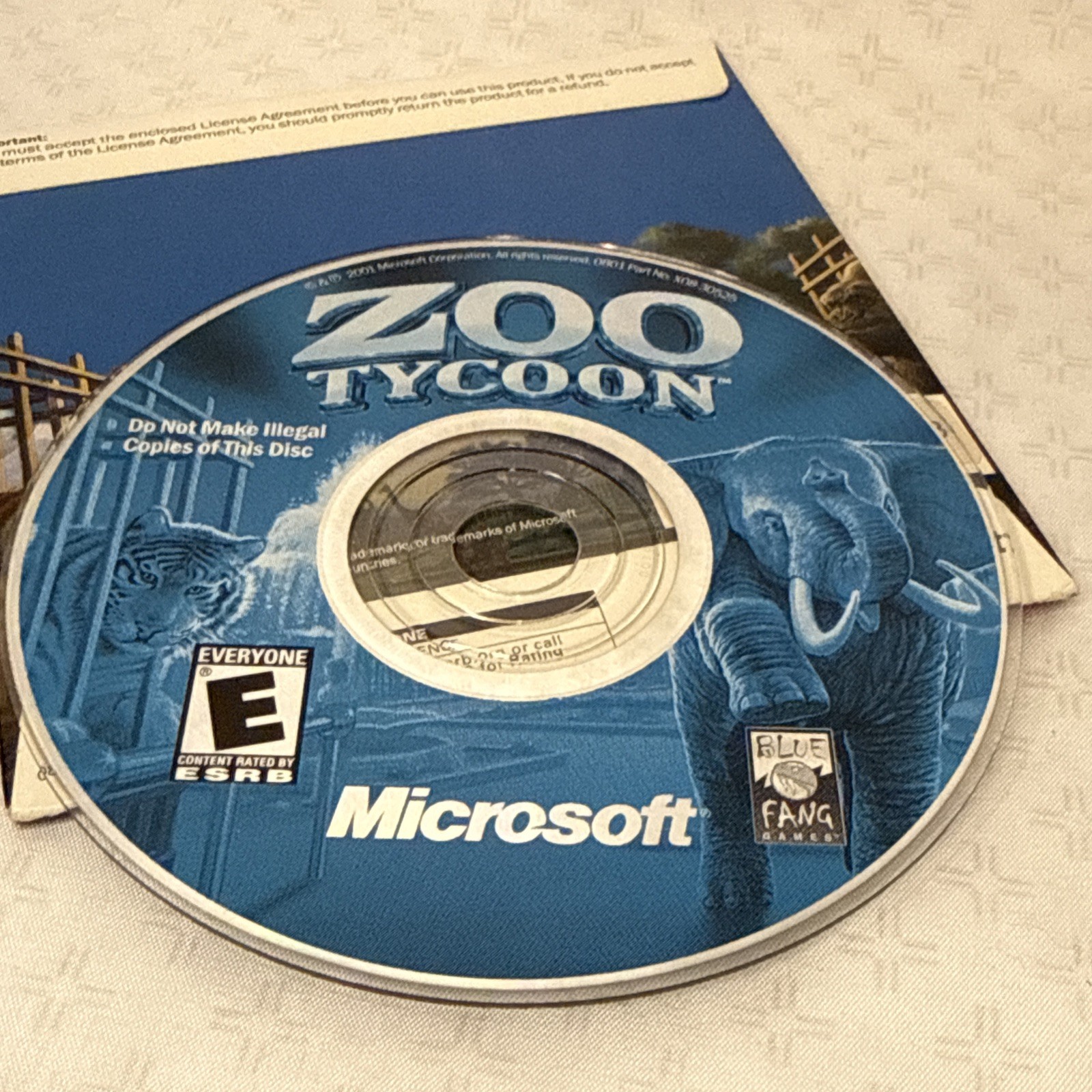 Zoo Tycoon (PC, 2001) Cardboard Sleeve Video Game