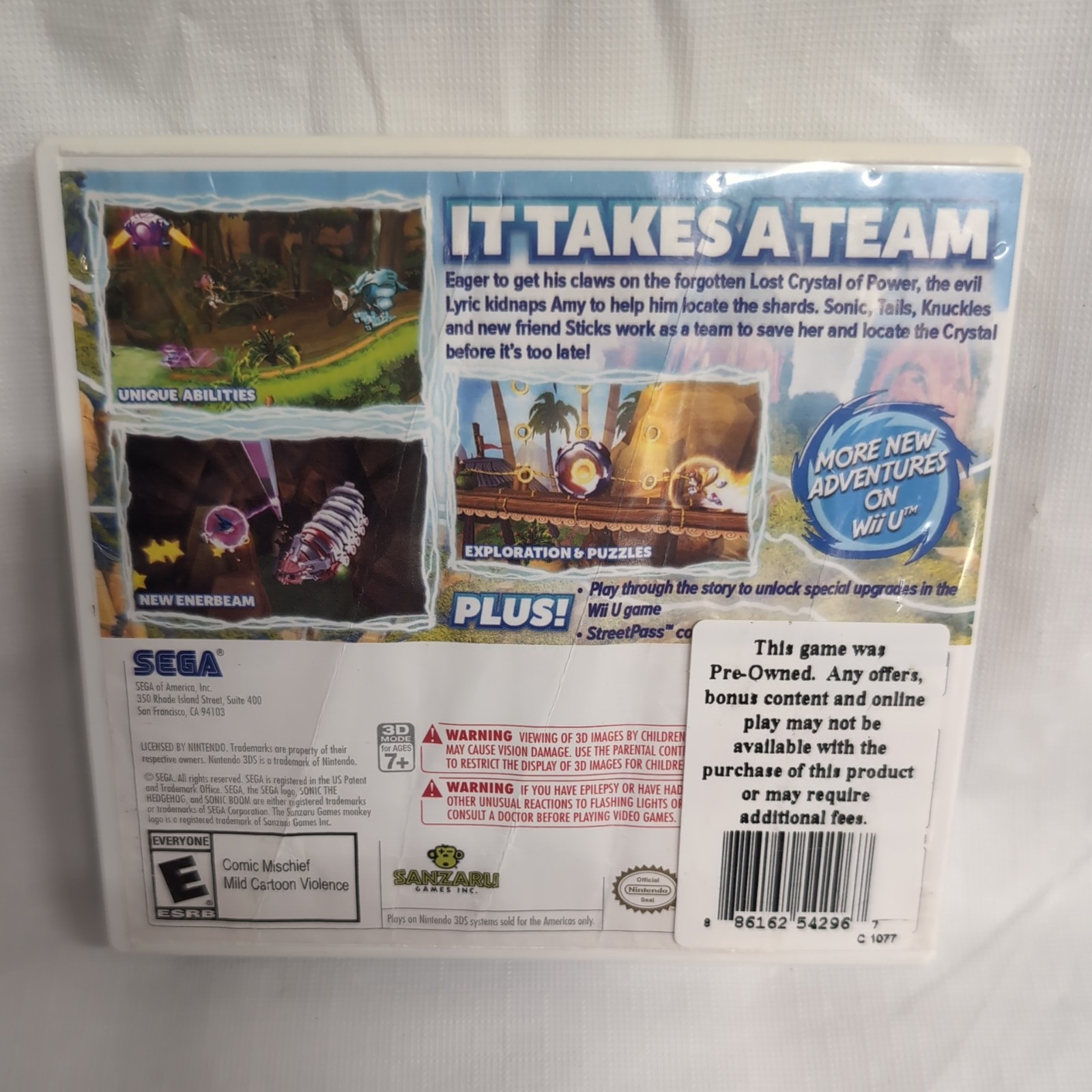Sonic Boom: Shattered Crystal (Nintendo 3DS, 2014)