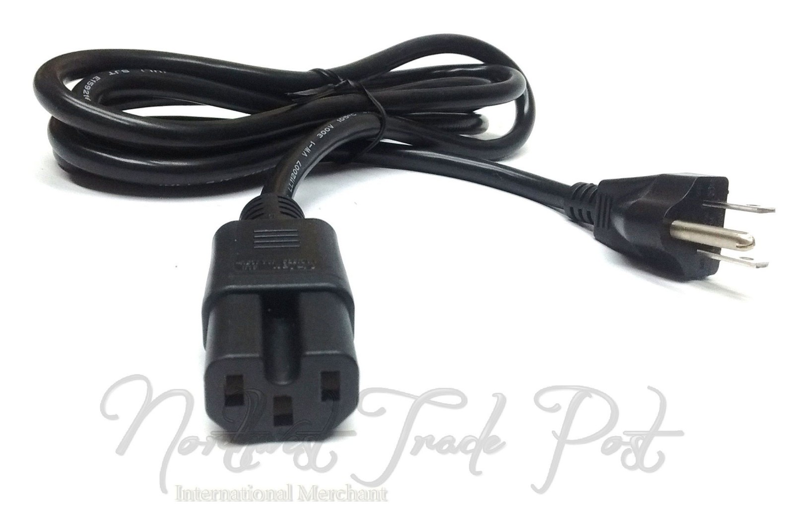 6ft Notched Plug 3 Pin AC Power Cord for XBox 360 Brick X803538-004 w/ Notch
