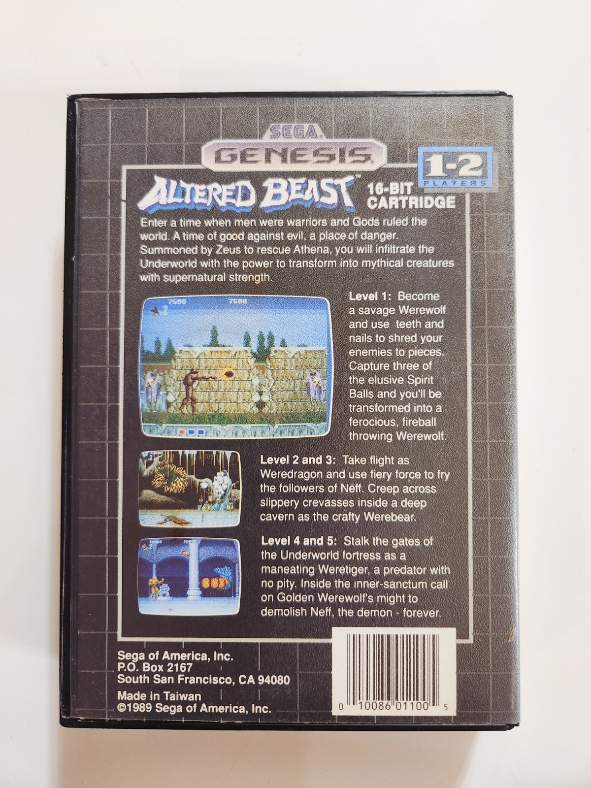 Altered Beast Sega Genesis Tested Case No Manual