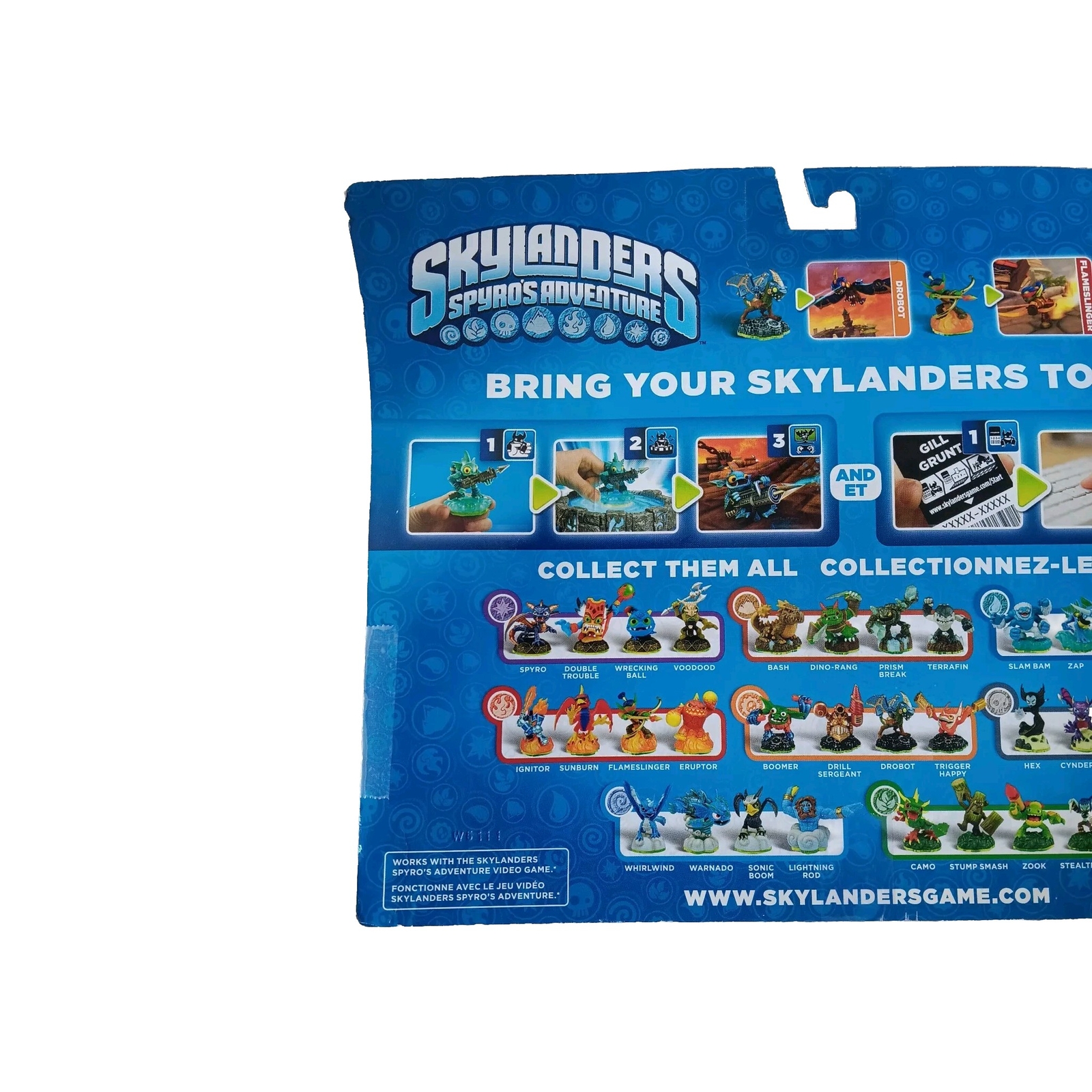 Skylanders Spyro’s Adventure 3 Pack Drobot Flameslinger Stump Smash New Loose