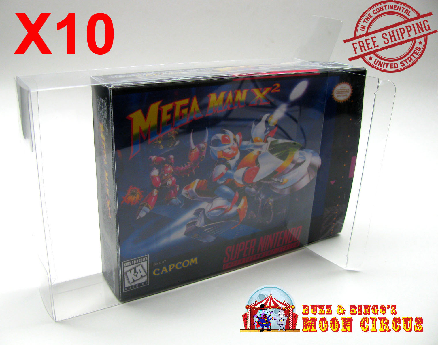 10x SUPER NINTENDO SNES CIB – CLEAR PLASTIC PROTECTIVE BOX PROTECTOR SLEEVE CASE